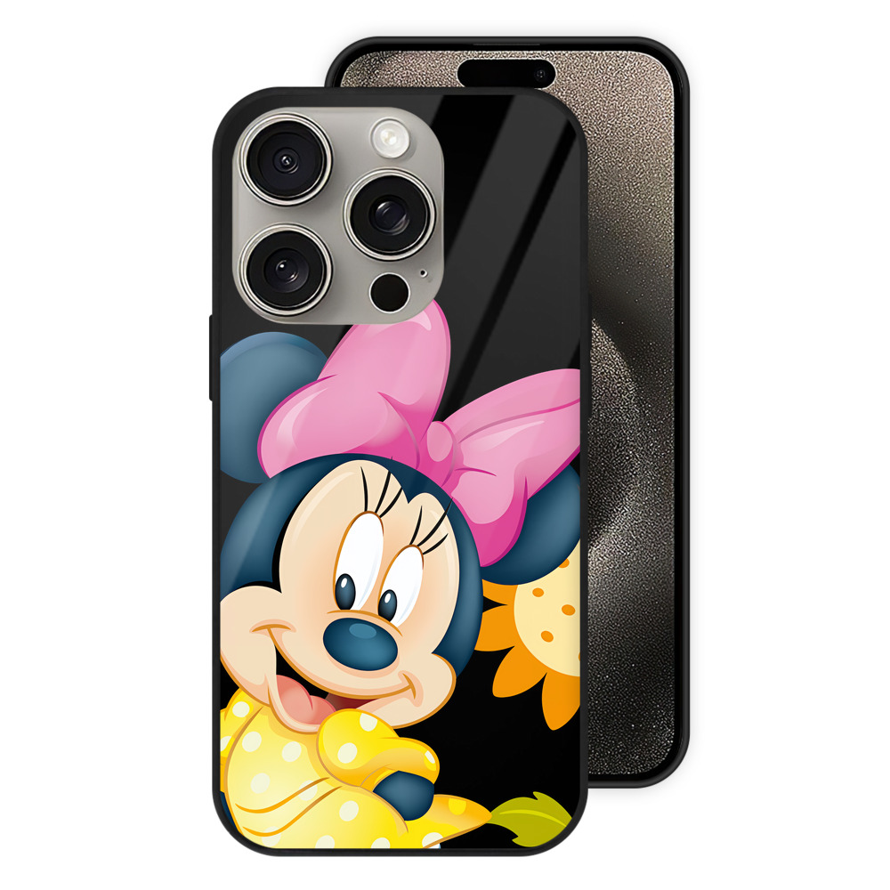 （画像用） ミッキーマウス Mickey Mouse 【iPhone15Pro対応】スマホケース 耐衝撃＆黄変防止 背面ガラス