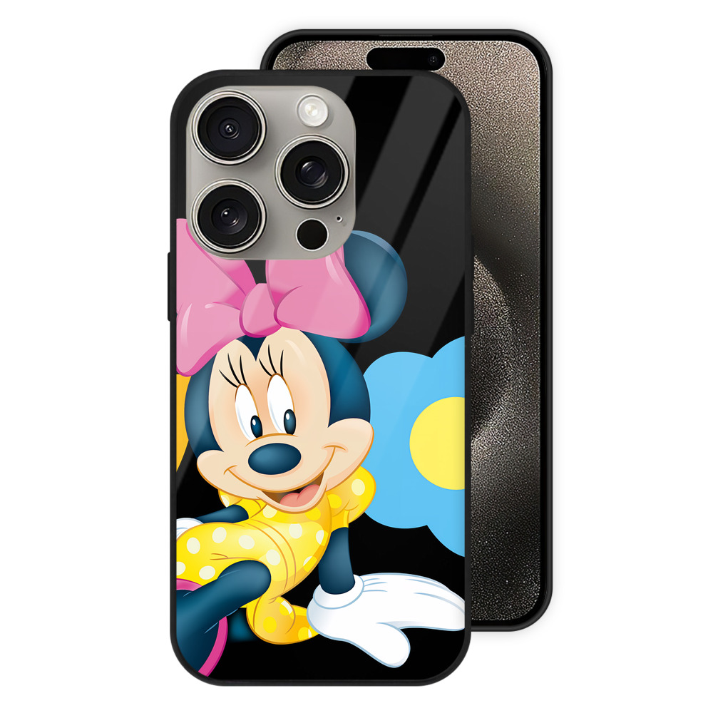 （画像用） ミッキーマウス Mickey Mouse 【iPhone15Pro対応】スマホケース 耐衝撃＆黄変防止 背面ガラス