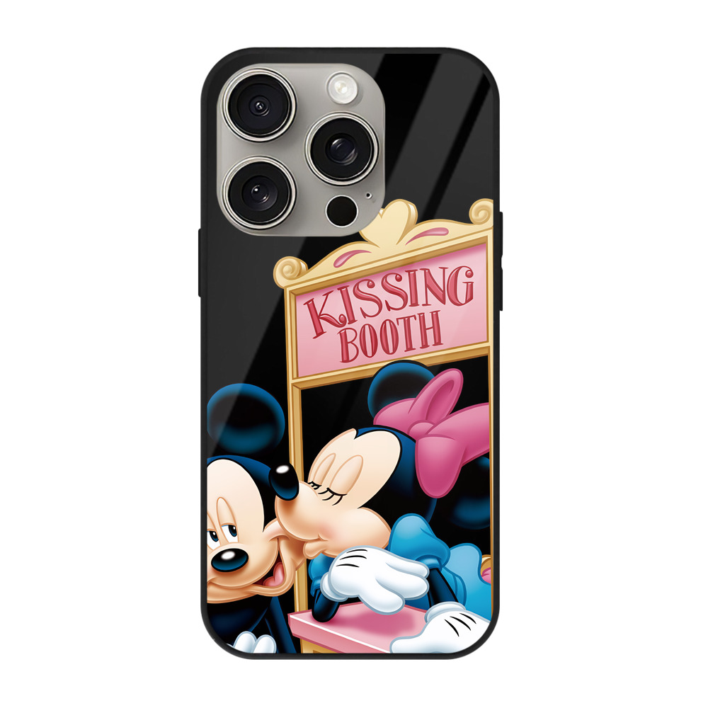 （画像用） ミッキーマウス Mickey Mouse 【iPhone15Pro対応】スマホケース 耐衝撃＆黄変防止 背面ガラス