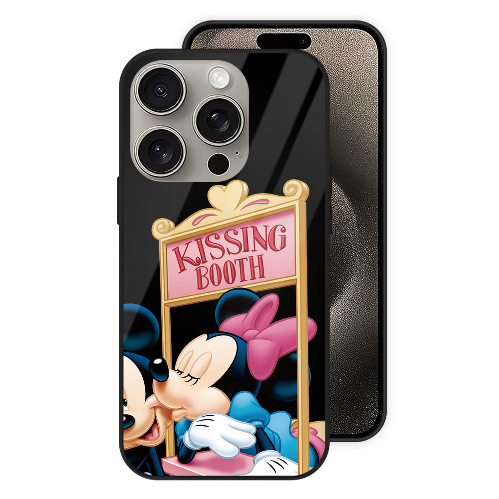 （画像用） ミッキーマウス Mickey Mouse 【iPhone15Pro対応】スマホケース 耐衝撃＆黄変防止 背面ガラス
