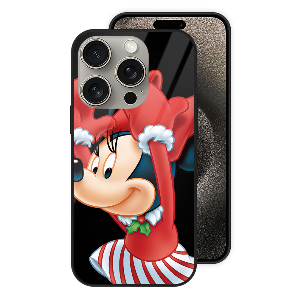 （画像用） ミッキーマウス Mickey Mouse 【iPhone15Pro対応】スマホケース 耐衝撃＆黄変防止 背面ガラス
