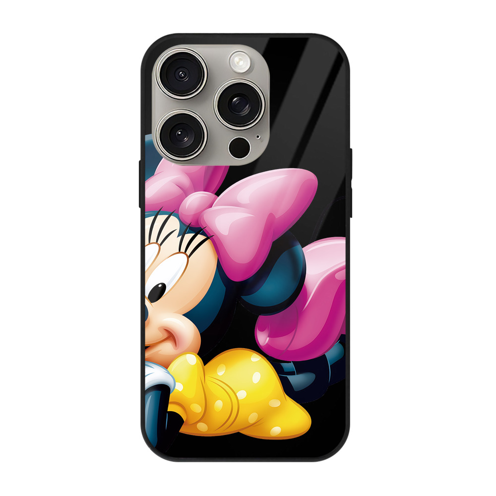 （画像用） ミッキーマウス Mickey Mouse 【iPhone15Pro対応】スマホケース 耐衝撃＆黄変防止 背面ガラス
