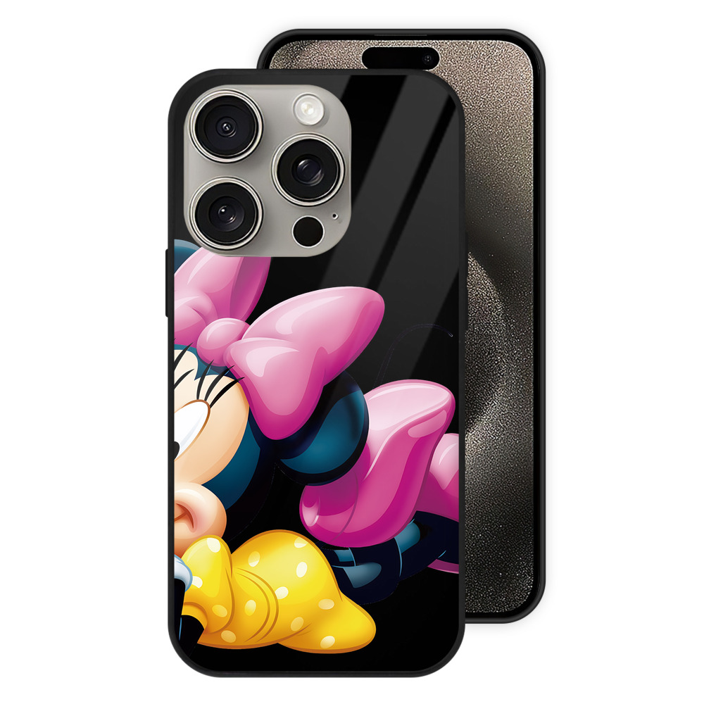 （画像用） ミッキーマウス Mickey Mouse 【iPhone15Pro対応】スマホケース 耐衝撃＆黄変防止 背面ガラス
