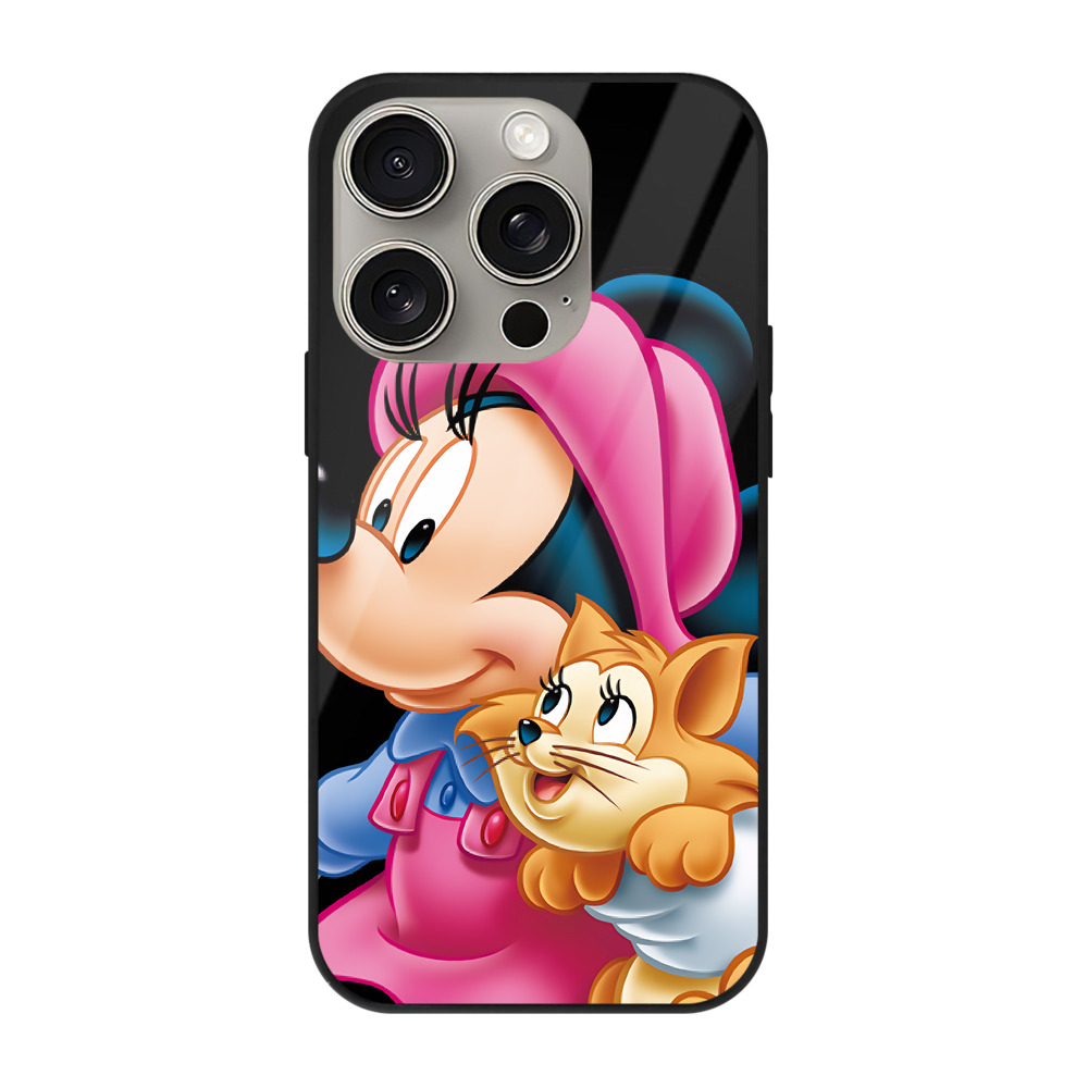 （画像用） ミッキーマウス Mickey Mouse 【iPhone15Pro対応】スマホケース 耐衝撃＆黄変防止 背面ガラス