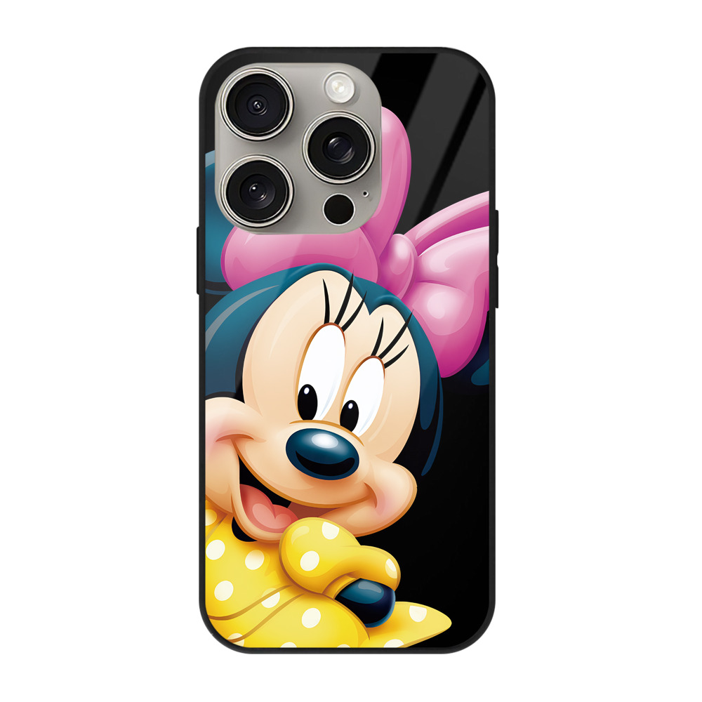 （画像用） ミッキーマウス Mickey Mouse 【iPhone15Pro対応】スマホケース 耐衝撃＆黄変防止 背面ガラス