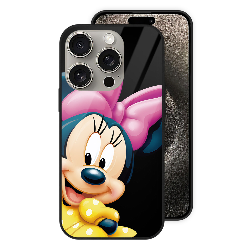 （画像用） ミッキーマウス Mickey Mouse 【iPhone15Pro対応】スマホケース 耐衝撃＆黄変防止 背面ガラス