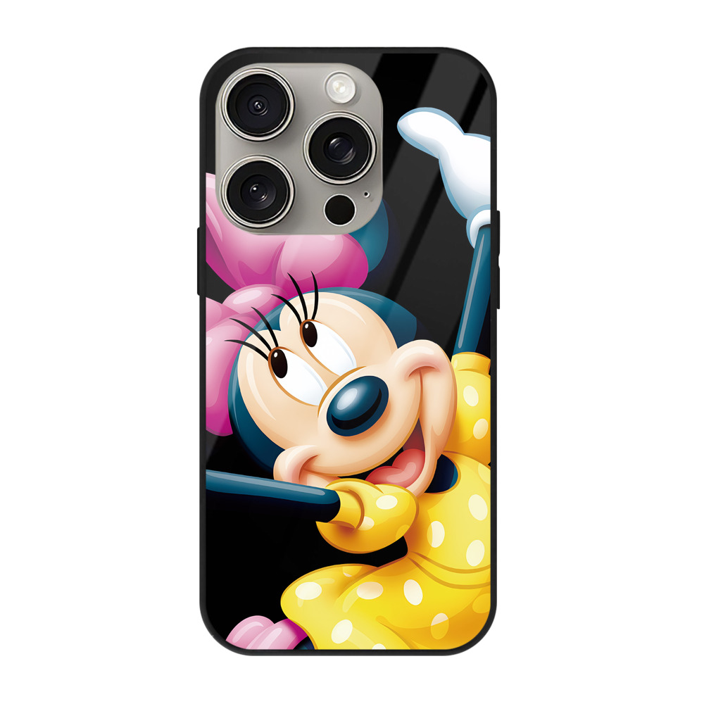 （画像用） ミッキーマウス Mickey Mouse 【iPhone15Pro対応】スマホケース 耐衝撃＆黄変防止 背面ガラス