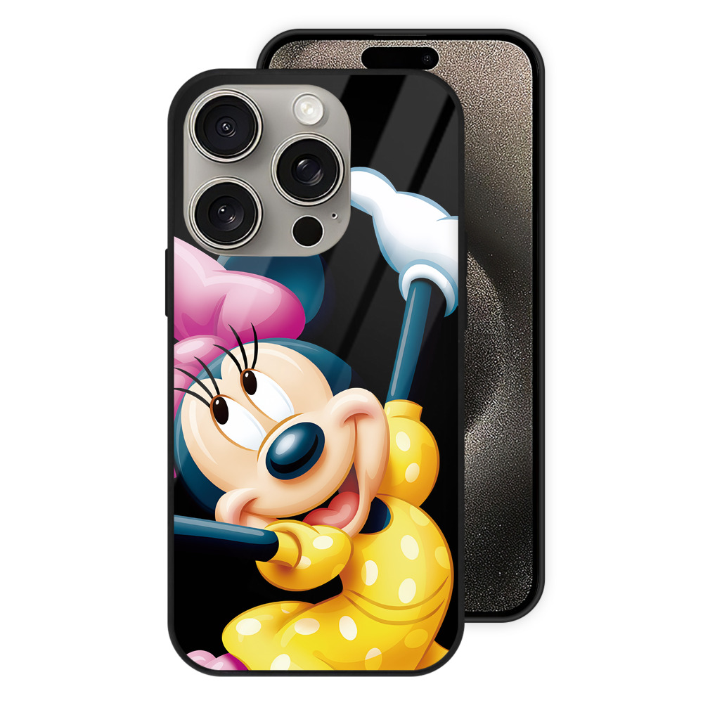 （画像用） ミッキーマウス Mickey Mouse 【iPhone15Pro対応】スマホケース 耐衝撃＆黄変防止 背面ガラス