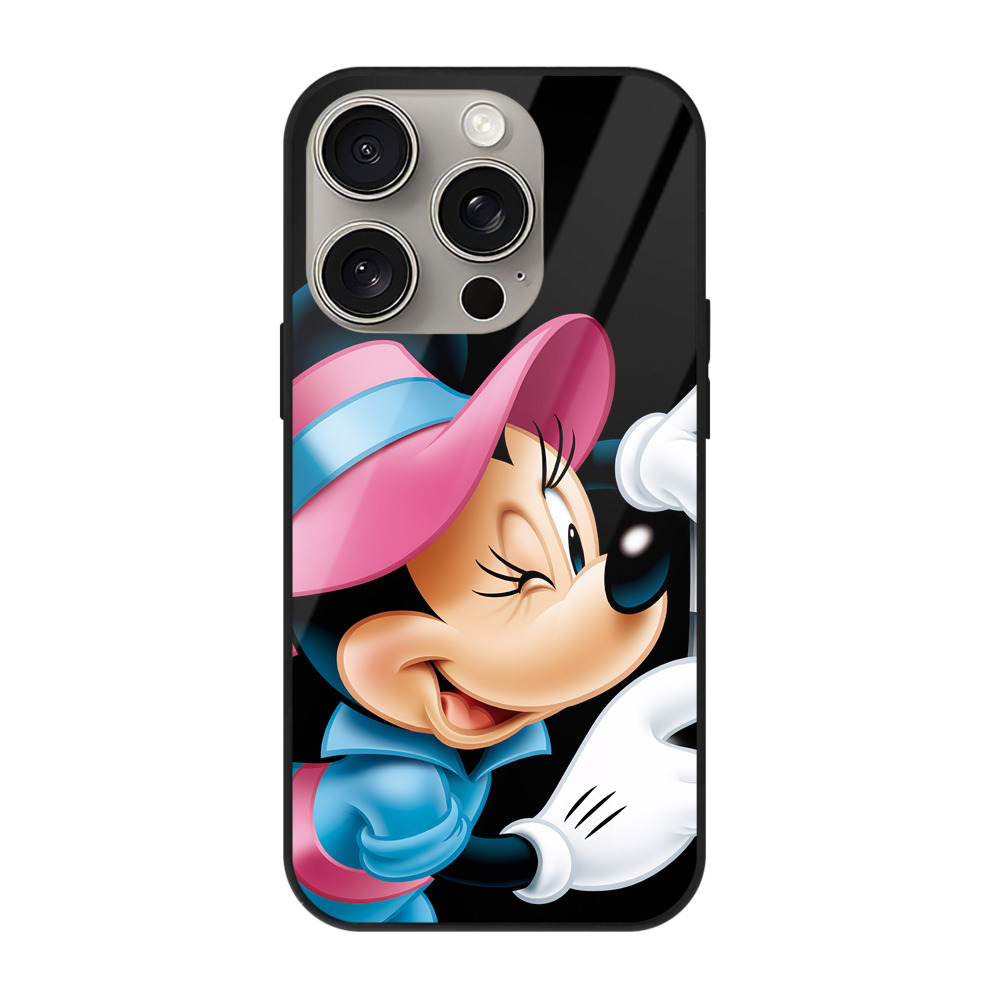 （画像用） ミッキーマウス Mickey Mouse 【iPhone15Pro対応】スマホケース 耐衝撃＆黄変防止 背面ガラス
