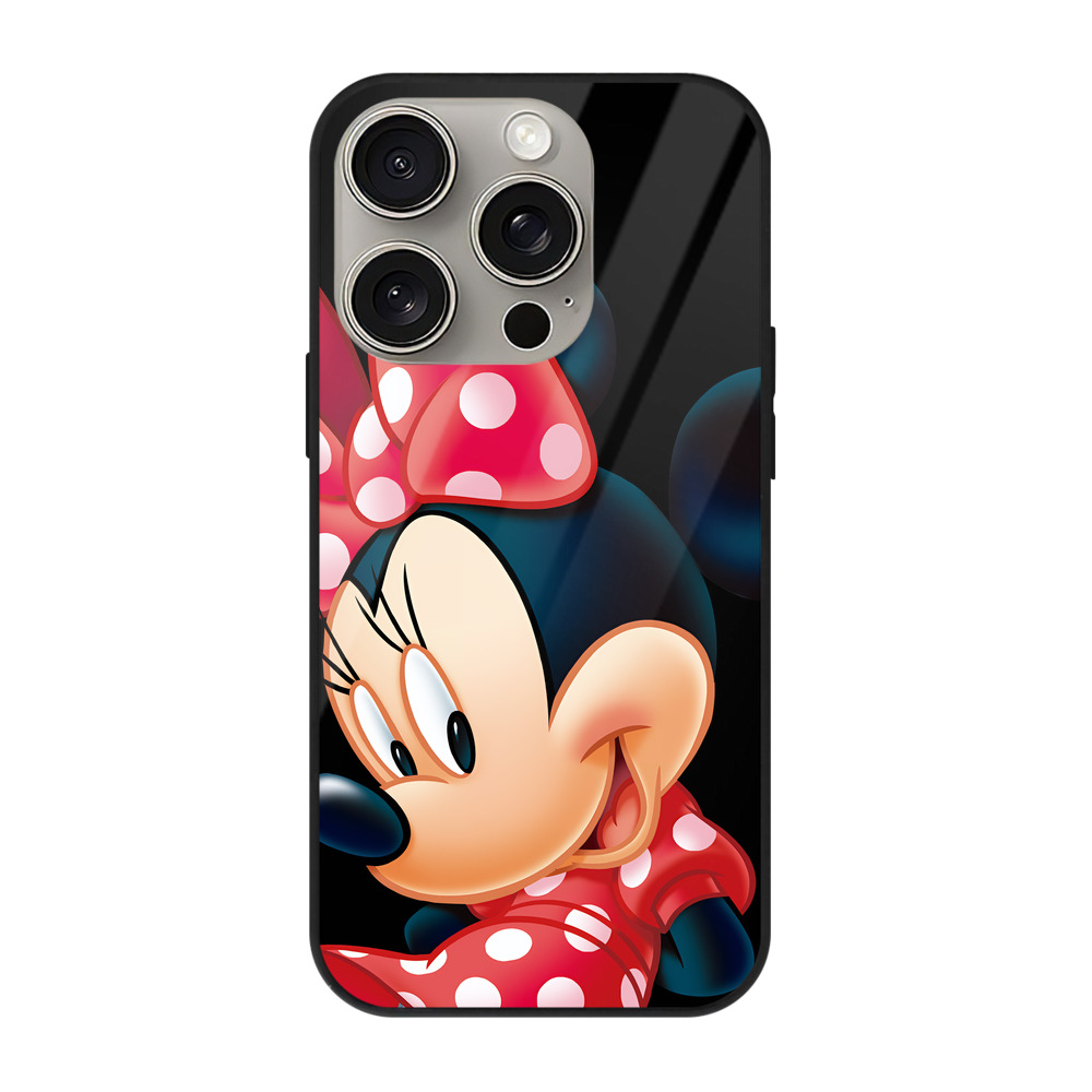 （画像用） ミッキーマウス Mickey Mouse 【iPhone15Pro対応】スマホケース 耐衝撃＆黄変防止 背面ガラス