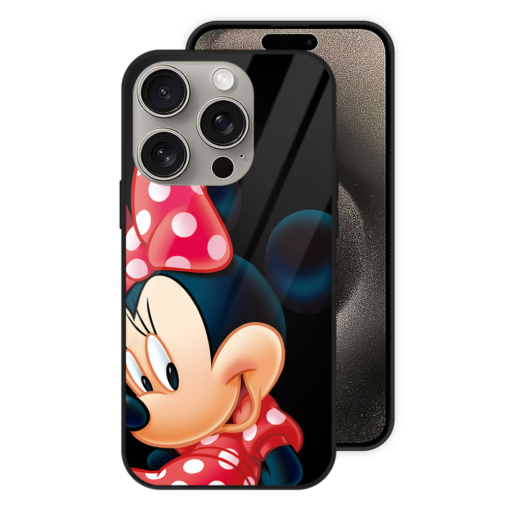 （画像用） ミッキーマウス Mickey Mouse 【iPhone15Pro対応】スマホケース 耐衝撃＆黄変防止 背面ガラス