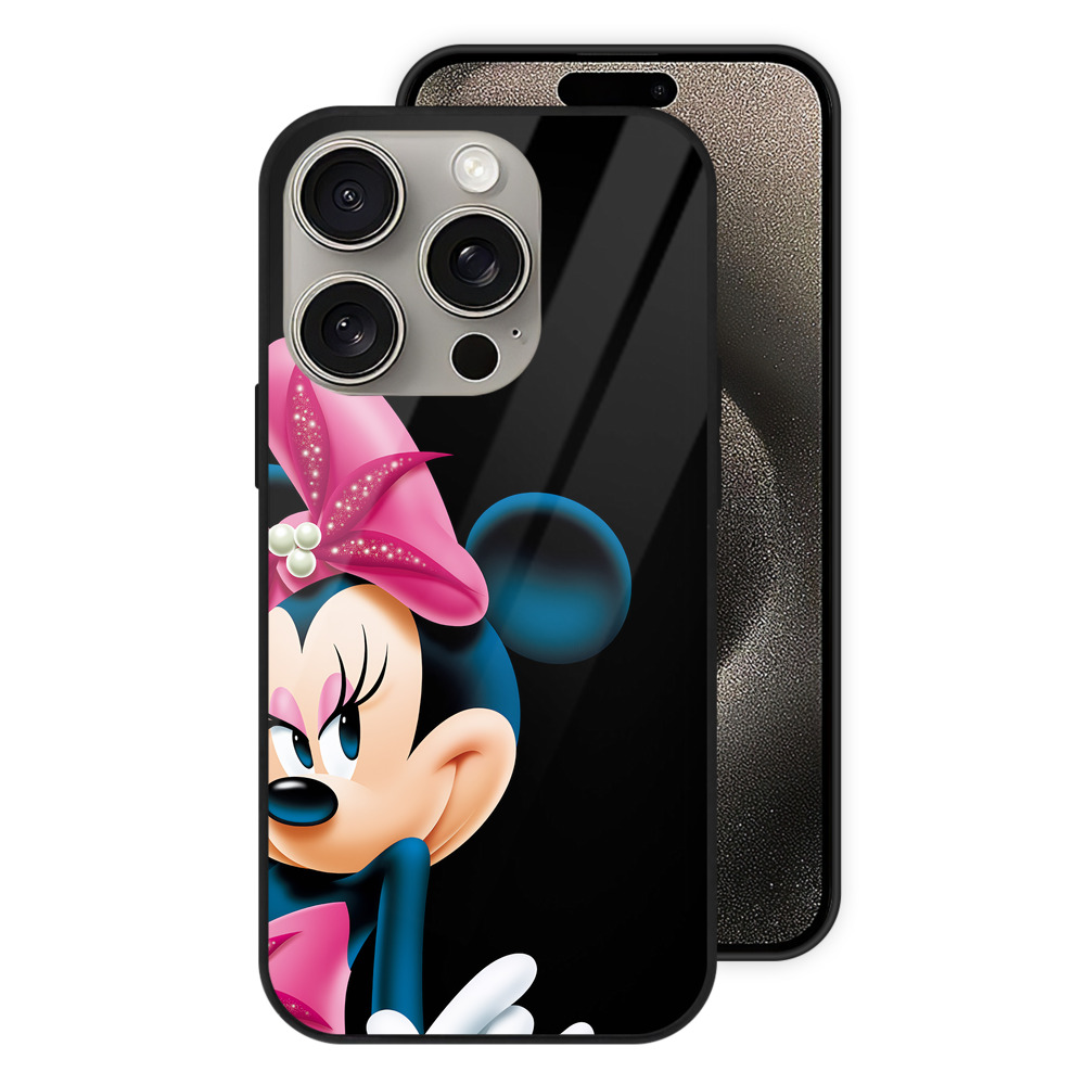 （画像用） ミッキーマウス Mickey Mouse 【iPhone15Pro対応】スマホケース 耐衝撃＆黄変防止 背面ガラス