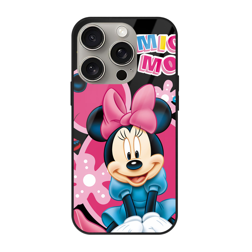 （画像用） ミッキーマウス Mickey Mouse 【iPhone15Pro対応】スマホケース 耐衝撃＆黄変防止 背面ガラス