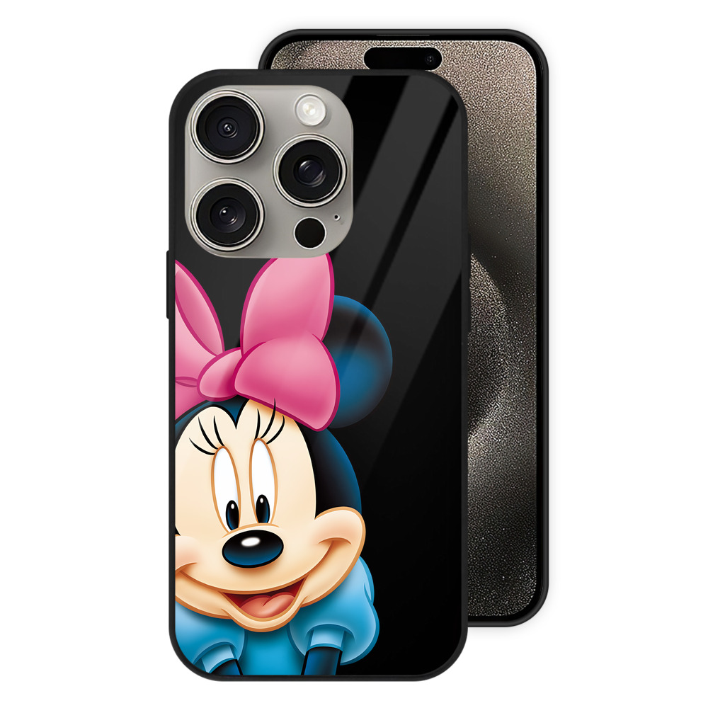 （画像用） ミッキーマウス Mickey Mouse 【iPhone15Pro対応】スマホケース 耐衝撃＆黄変防止 背面ガラス