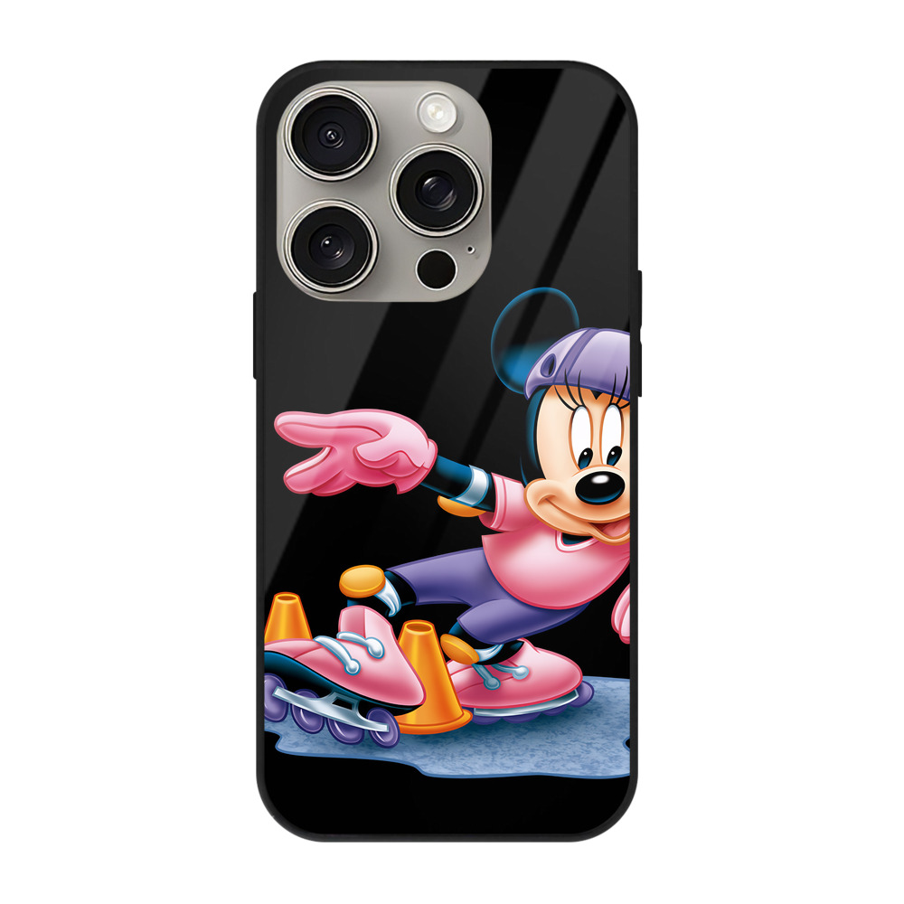 （画像用） ミッキーマウス Mickey Mouse 【iPhone15Pro対応】スマホケース 耐衝撃＆黄変防止 背面ガラス