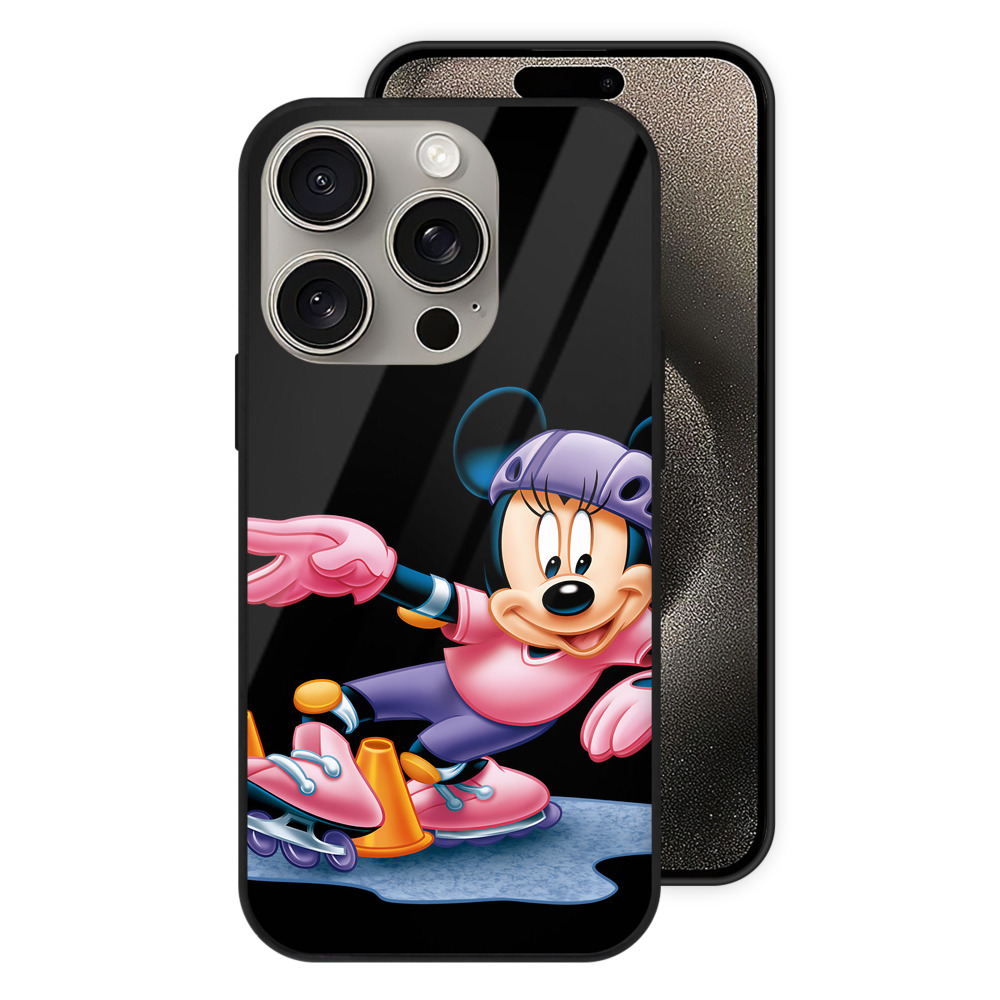 （画像用） ミッキーマウス Mickey Mouse 【iPhone15Pro対応】スマホケース 耐衝撃＆黄変防止 背面ガラス