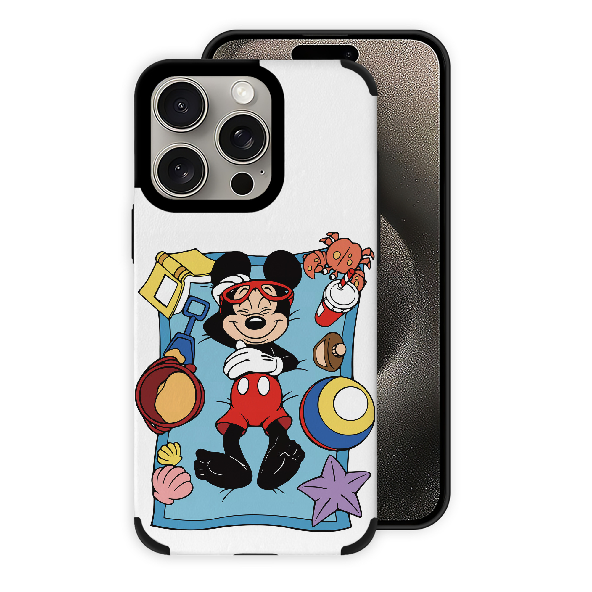 （画像用） ミッキーマウス Mickey Mouse 【iPhone15ProMax対応】 PUレザー スマホケース 耐衝撃＆黄変防止