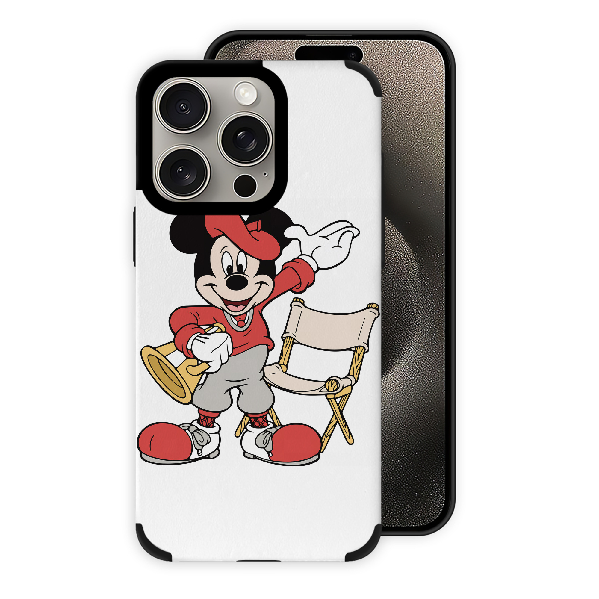 （画像用） ミッキーマウス Mickey Mouse 【iPhone15ProMax対応】 PUレザー スマホケース 耐衝撃＆黄変防止