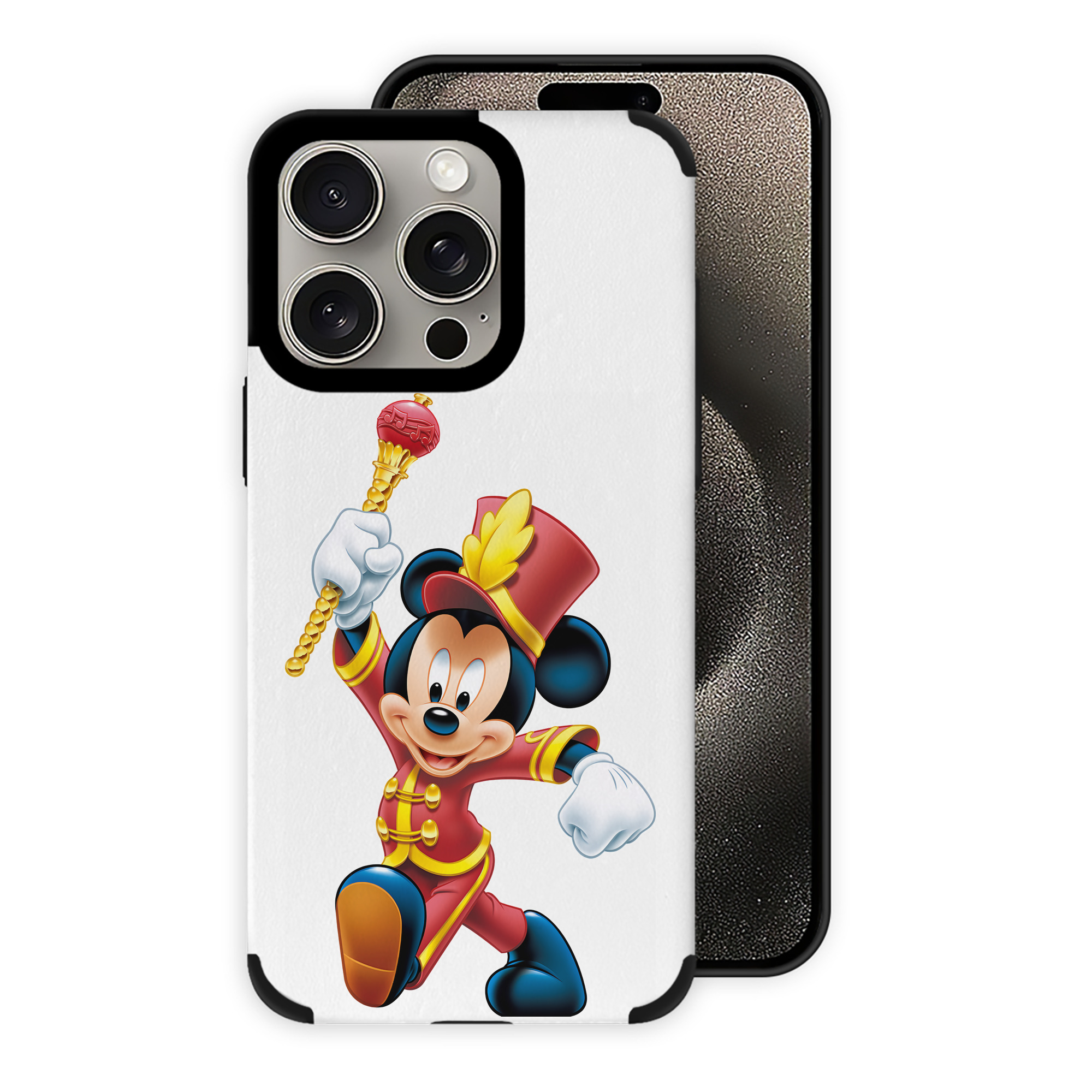 （画像用） ミッキーマウス Mickey Mouse 【iPhone15ProMax対応】 PUレザー スマホケース 耐衝撃＆黄変防止