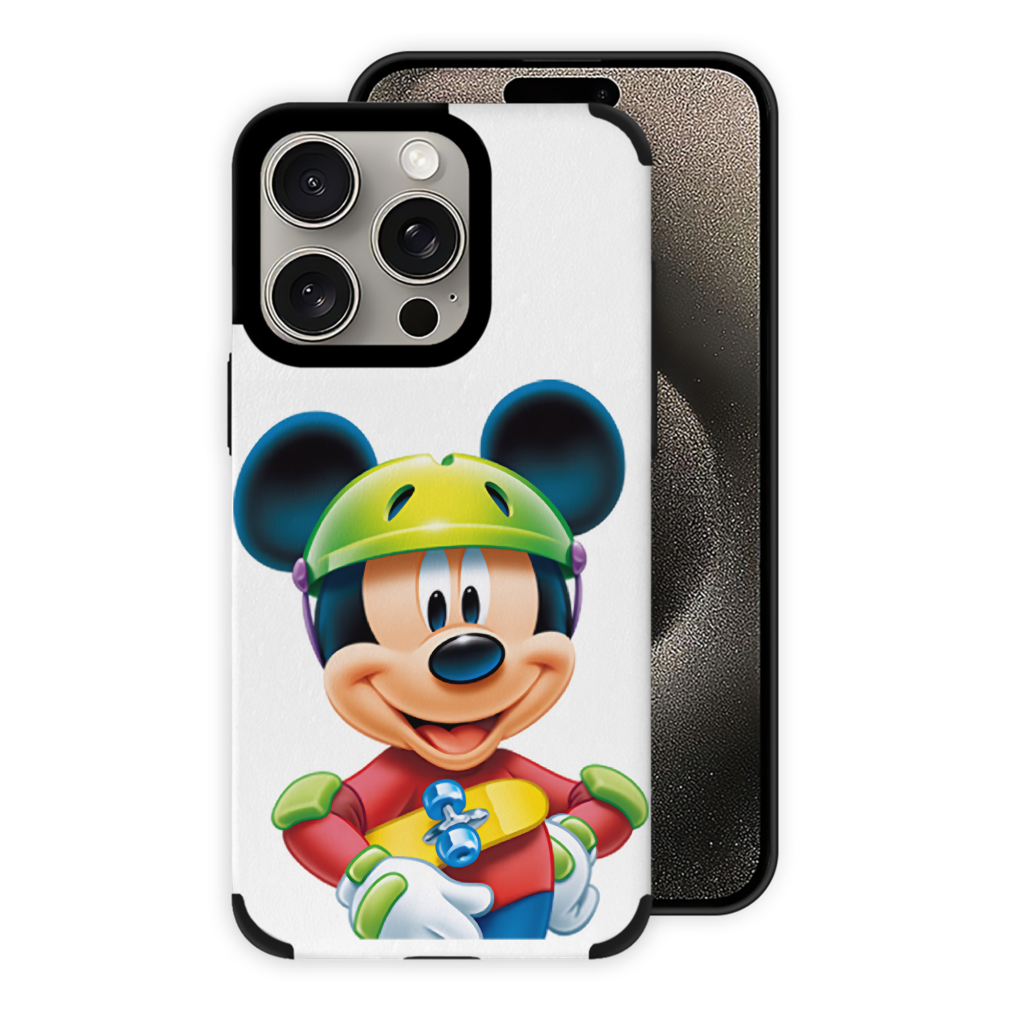 （画像用） ミッキーマウス Mickey Mouse 【iPhone15ProMax対応】 PUレザー スマホケース 耐衝撃＆黄変防止