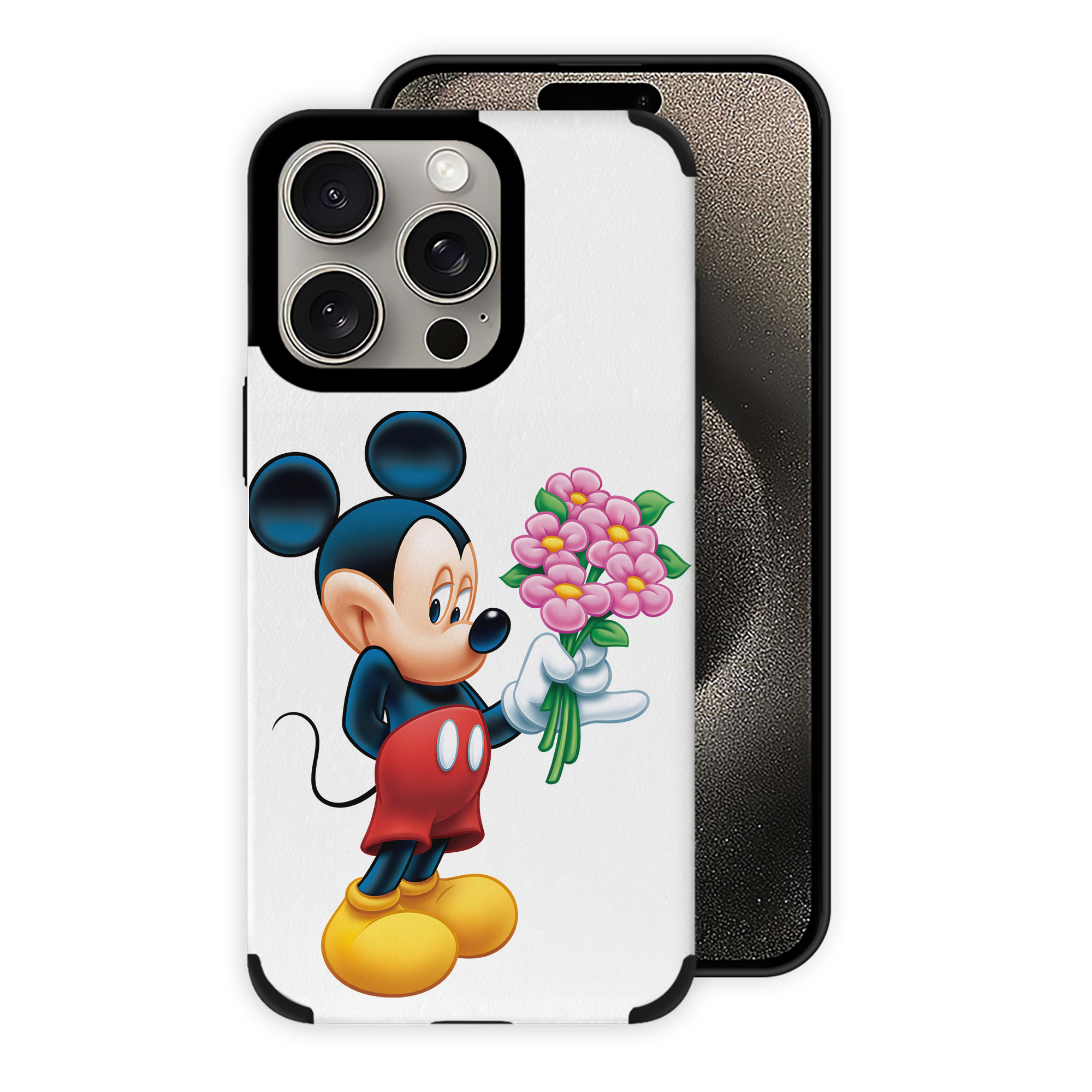 （画像用） ミッキーマウス Mickey Mouse 【iPhone15ProMax対応】 PUレザー スマホケース 耐衝撃＆黄変防止