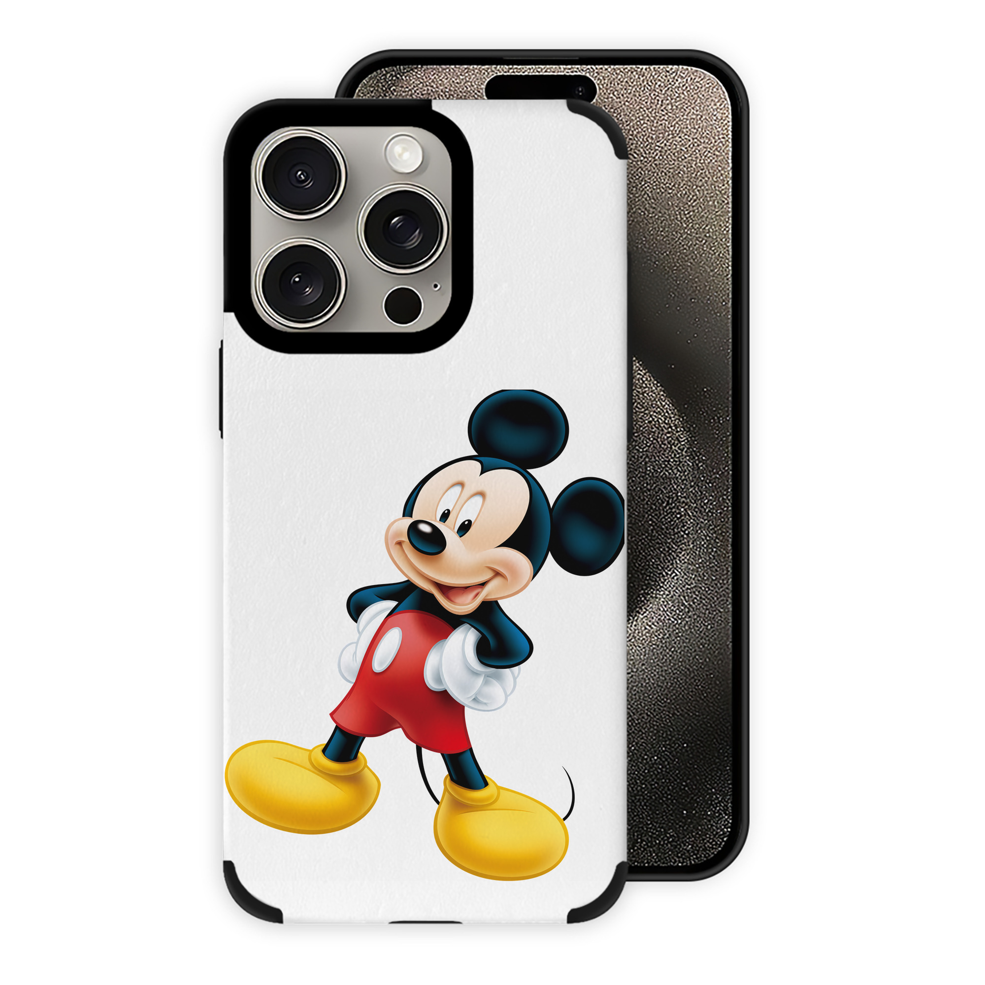 （画像用） ミッキーマウス Mickey Mouse 【iPhone15ProMax対応】 PUレザー スマホケース 耐衝撃＆黄変防止