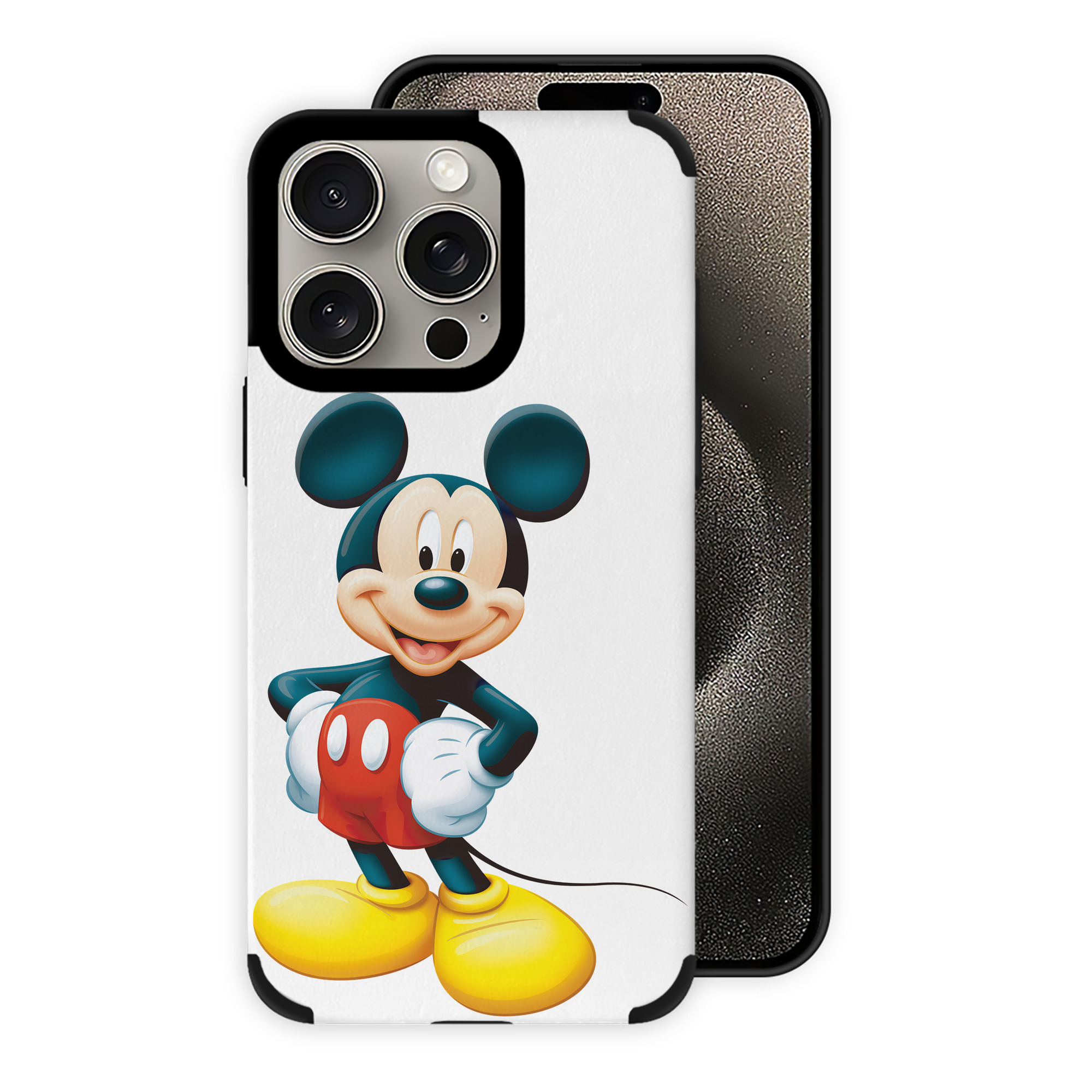 （画像用） ミッキーマウス Mickey Mouse 【iPhone15ProMax対応】 PUレザー スマホケース 耐衝撃＆黄変防止
