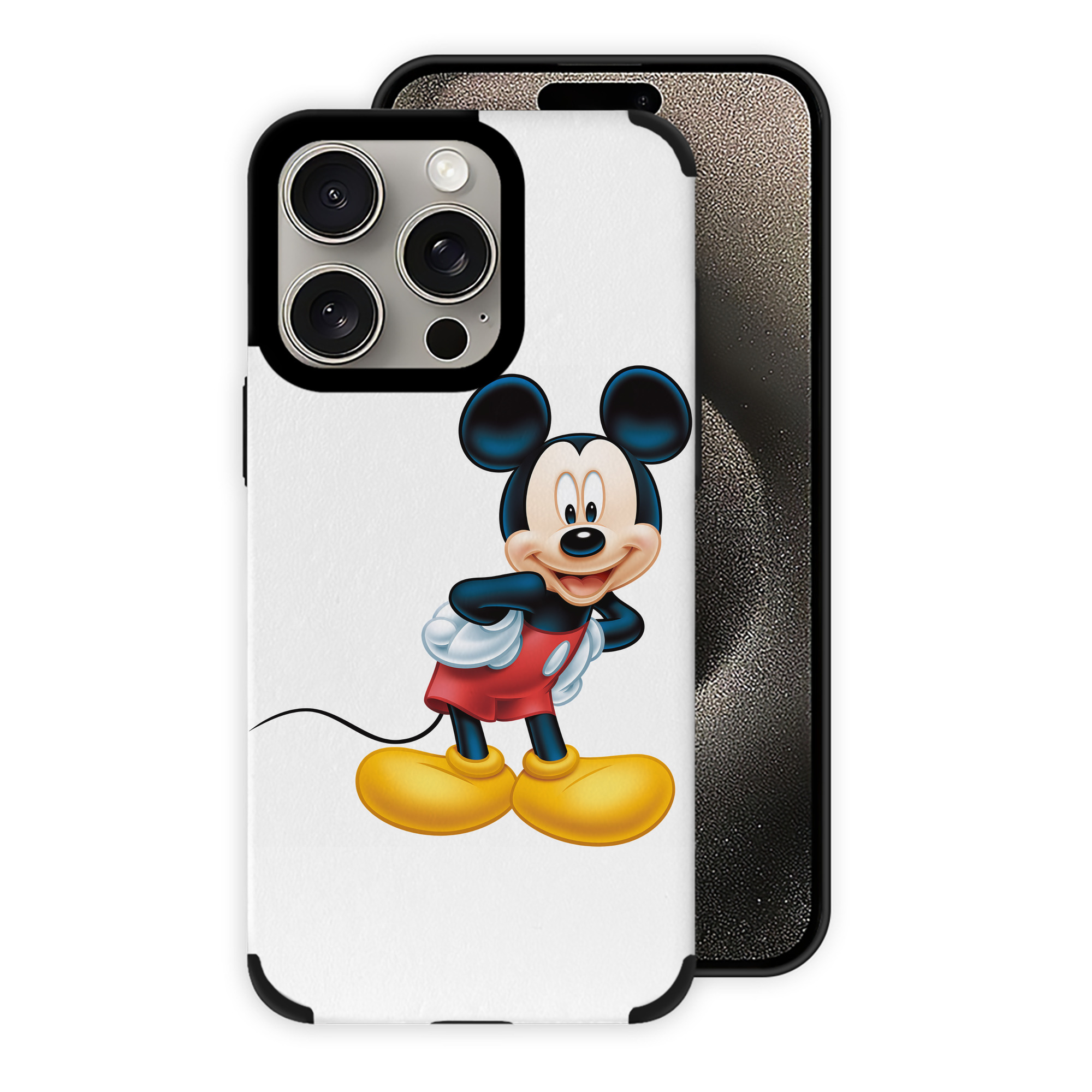 （画像用） ミッキーマウス Mickey Mouse 【iPhone15ProMax対応】 PUレザー スマホケース 耐衝撃＆黄変防止