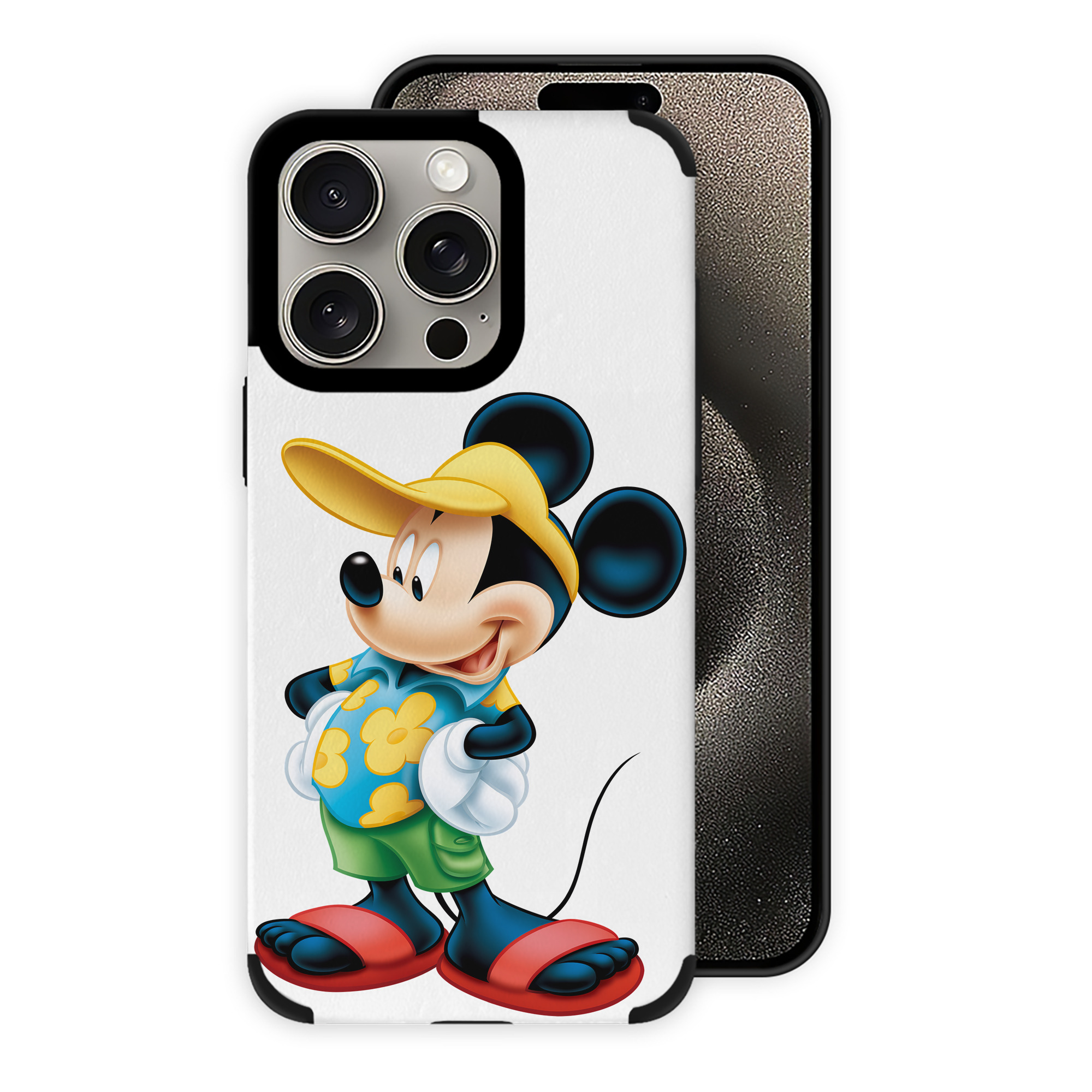 （画像用） ミッキーマウス Mickey Mouse 【iPhone15ProMax対応】 PUレザー スマホケース 耐衝撃＆黄変防止