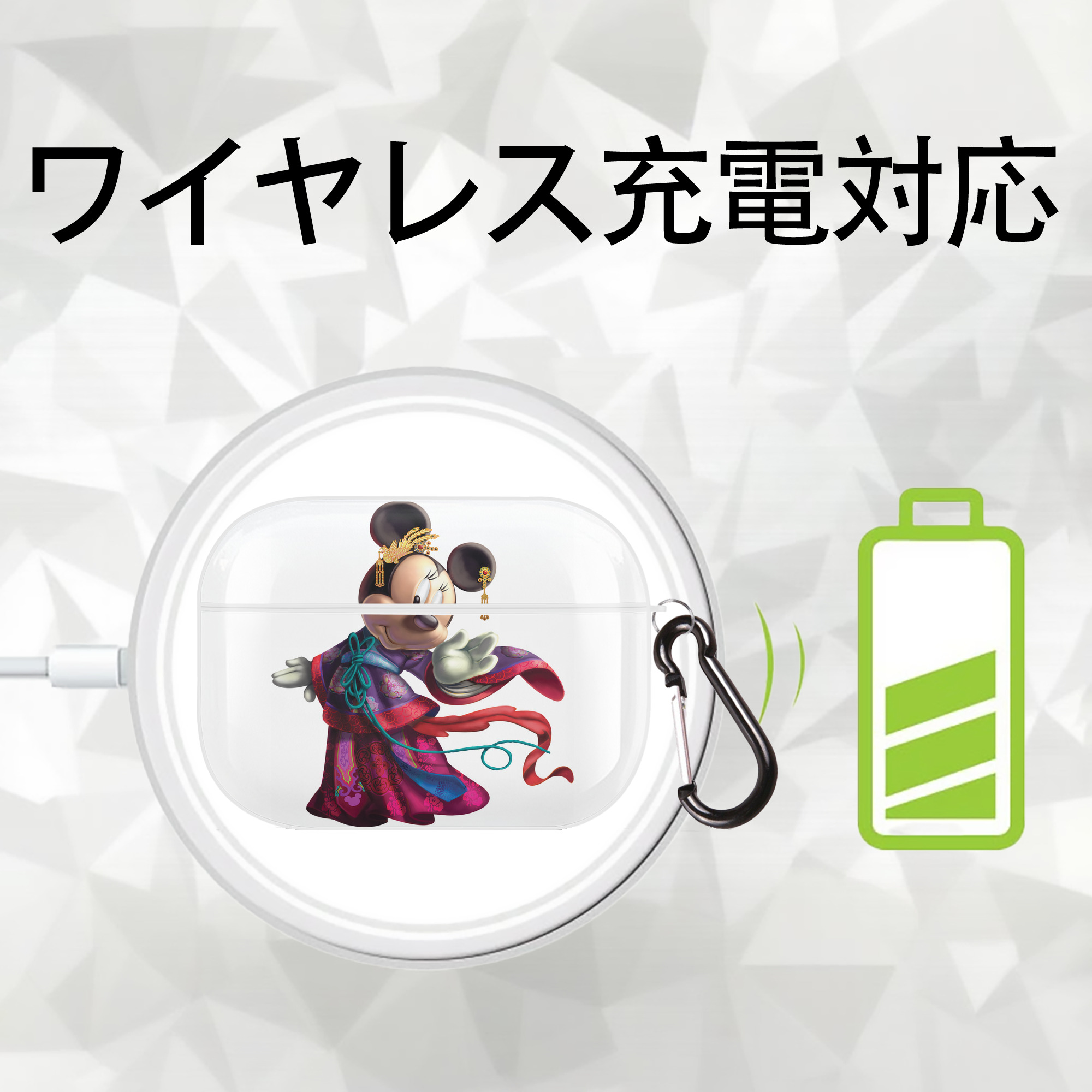 ミッキーマウス Mickey Mouse 【AirPods Pro用】ハードシェル保護ケース 耐衝撃・防指紋・カラビナ付き商品仕様