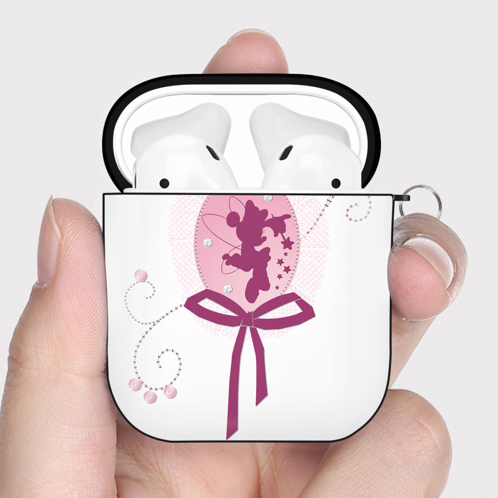 （画像用） ミッキーマウス Mickey Mouse AirPods 第2世代保護ケース ハードシェル ブラック 耐衝撃・防指紋・カラビナ付き