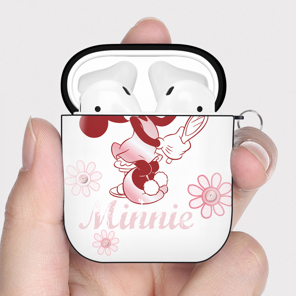 （画像用） ミッキーマウス Mickey Mouse AirPods 第2世代保護ケース ハードシェル ブラック 耐衝撃・防指紋・カラビナ付き