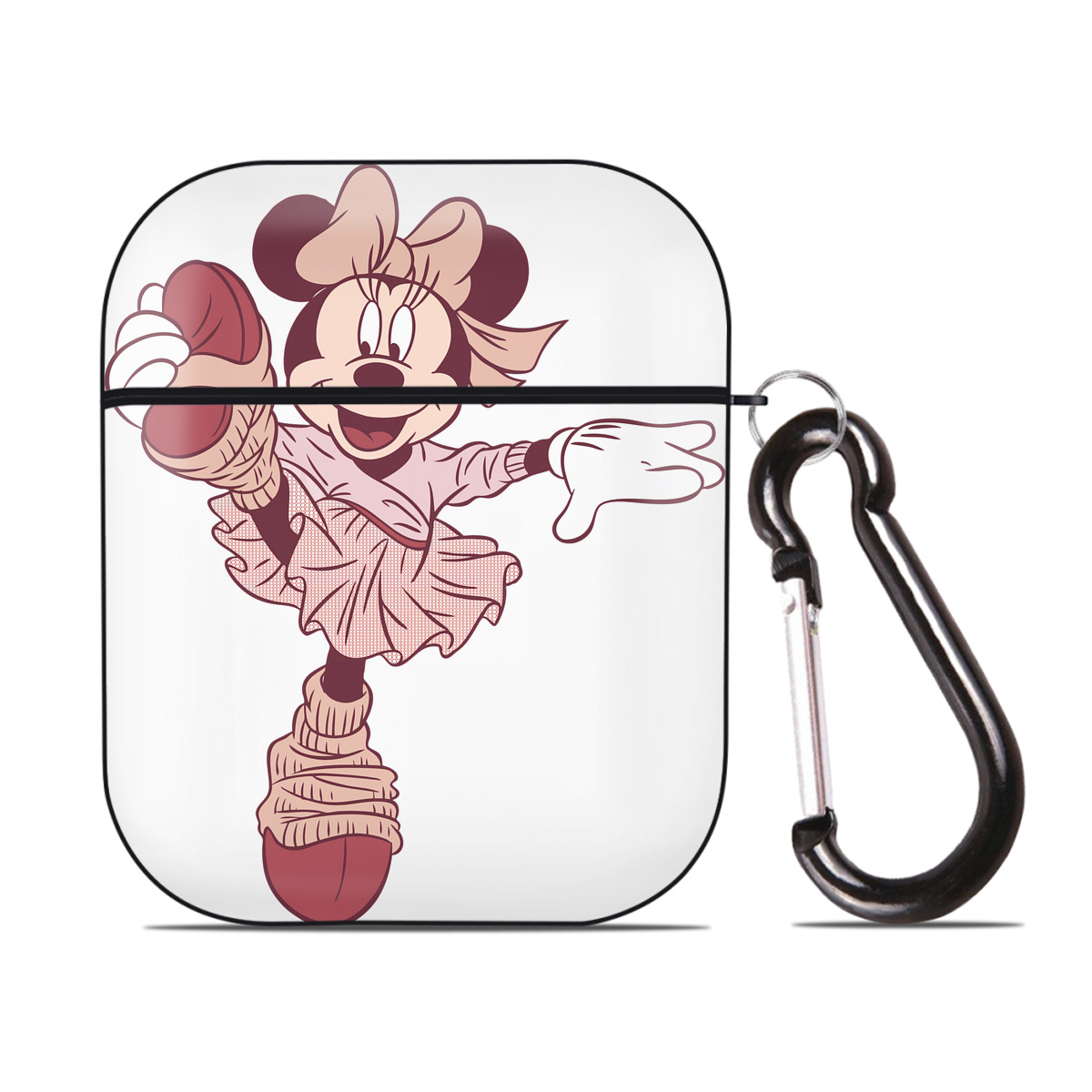 （画像用） ミッキーマウス Mickey Mouse AirPods 第2世代保護ケース ハードシェル ブラック 耐衝撃・防指紋・カラビナ付き