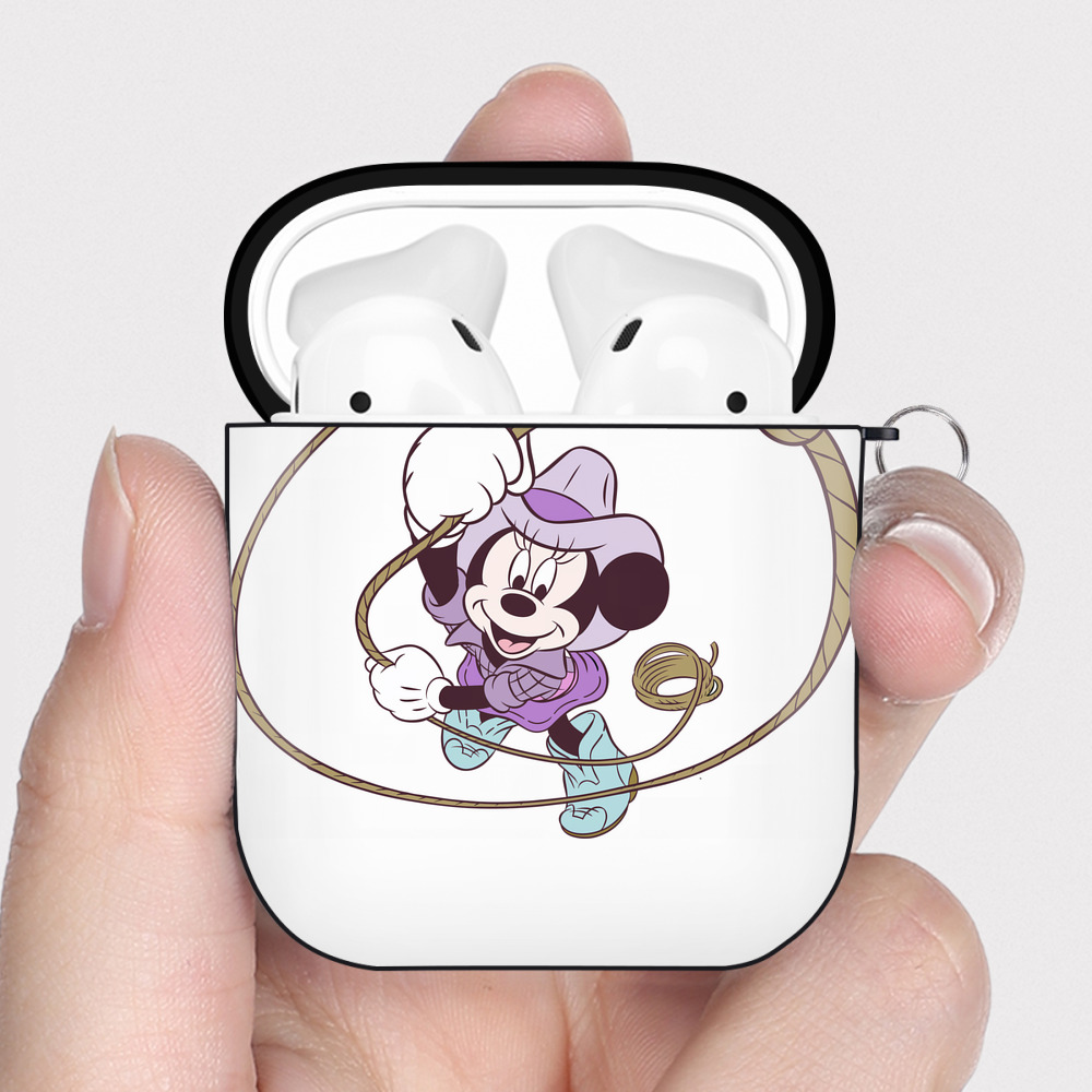 （画像用） ミッキーマウス Mickey Mouse AirPods 第2世代保護ケース ハードシェル ブラック 耐衝撃・防指紋・カラビナ付き