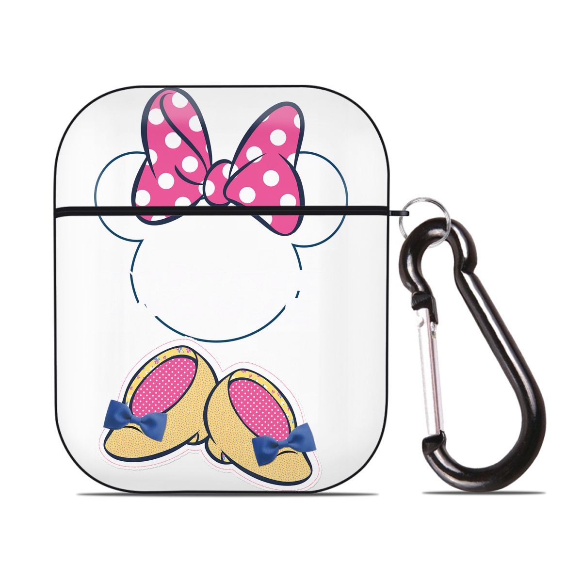 （画像用） ミッキーマウス Mickey Mouse AirPods 第2世代保護ケース ハードシェル ブラック 耐衝撃・防指紋・カラビナ付き