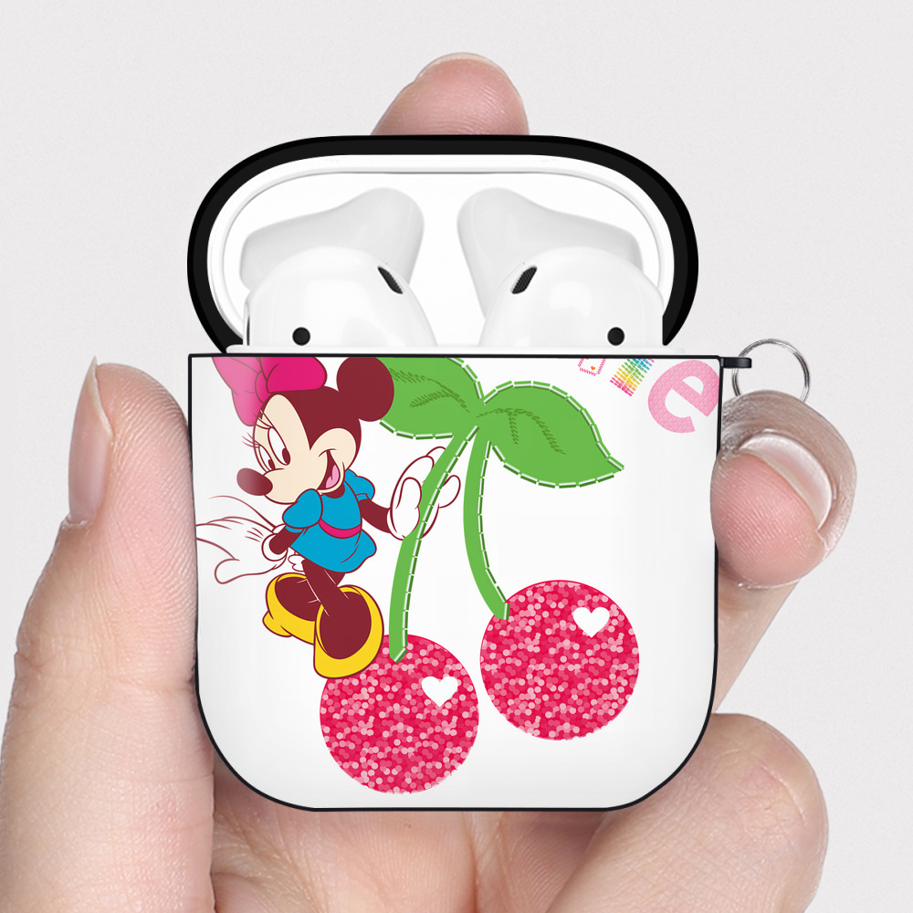 （画像用） ミッキーマウス Mickey Mouse AirPods 第2世代保護ケース ハードシェル ブラック 耐衝撃・防指紋・カラビナ付き