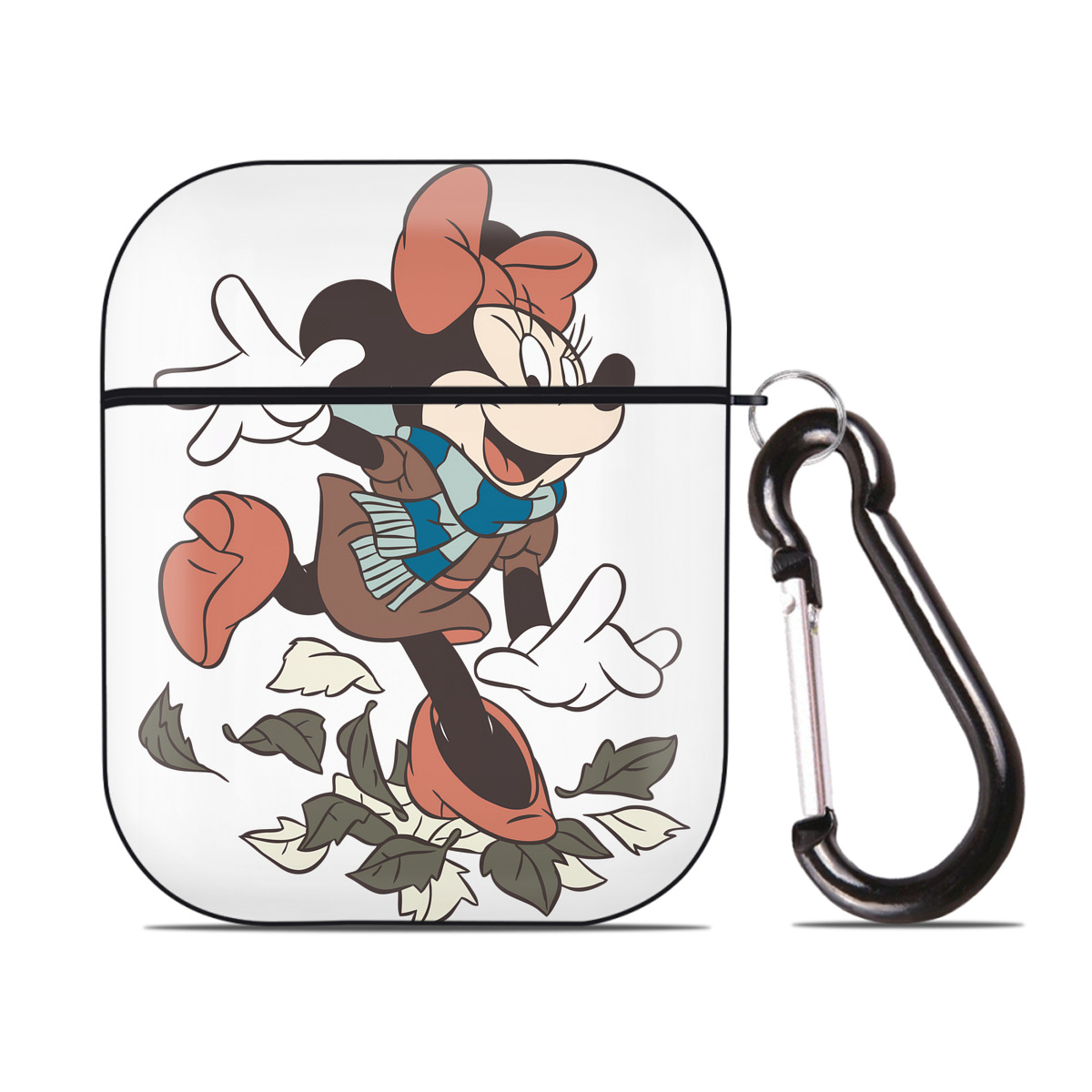 （画像用） ミッキーマウス Mickey Mouse AirPods 第2世代保護ケース ハードシェル ブラック 耐衝撃・防指紋・カラビナ付き