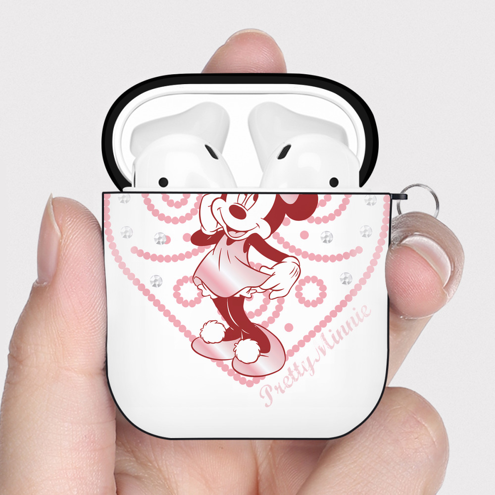（画像用） ミッキーマウス Mickey Mouse AirPods 第2世代保護ケース ハードシェル ブラック 耐衝撃・防指紋・カラビナ付き