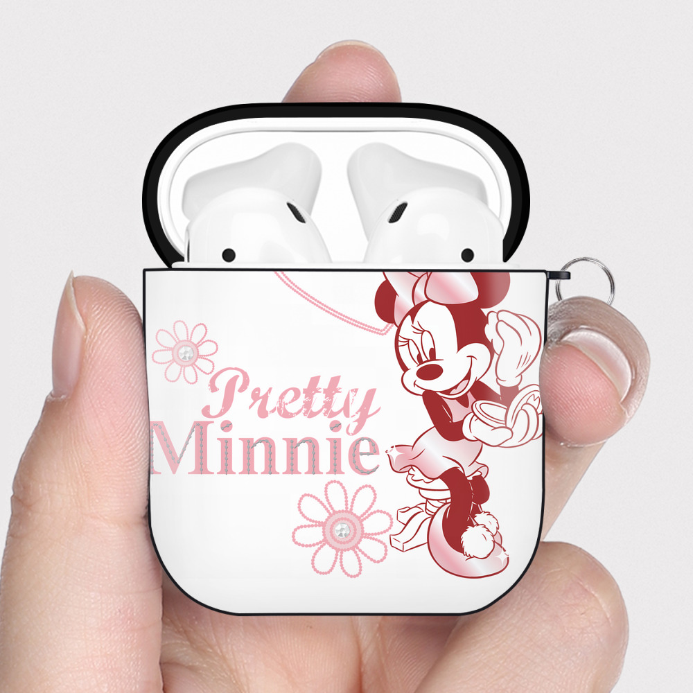 （画像用） ミッキーマウス Mickey Mouse AirPods 第2世代保護ケース ハードシェル ブラック 耐衝撃・防指紋・カラビナ付き