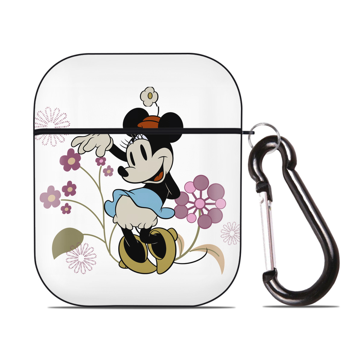 （画像用） ミッキーマウス Mickey Mouse AirPods 第2世代保護ケース ハードシェル ブラック 耐衝撃・防指紋・カラビナ付き