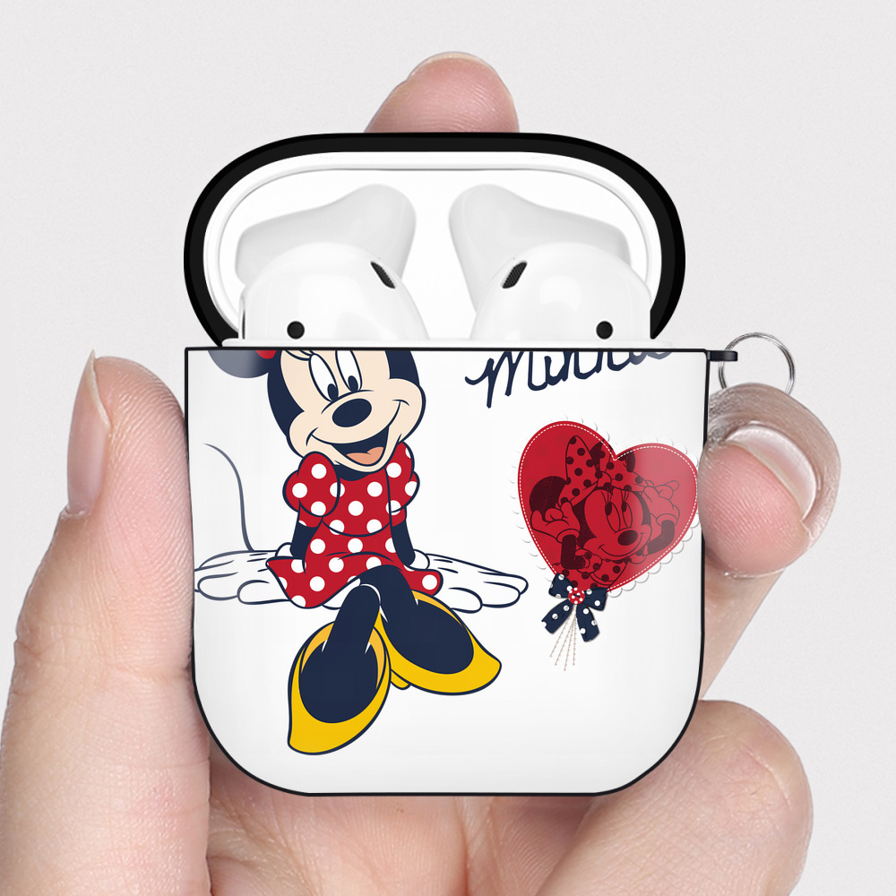 （画像用） ミッキーマウス Mickey Mouse AirPods 第2世代保護ケース ハードシェル ブラック 耐衝撃・防指紋・カラビナ付き