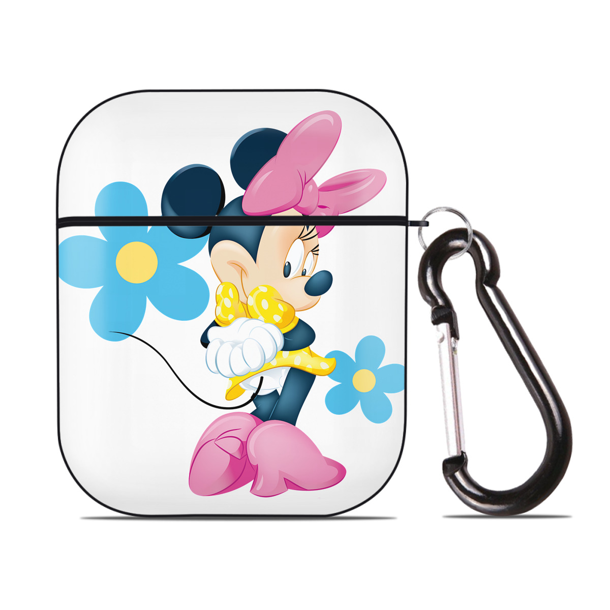 （画像用） ミッキーマウス Mickey Mouse AirPods 第2世代保護ケース ハードシェル ブラック 耐衝撃・防指紋・カラビナ付き