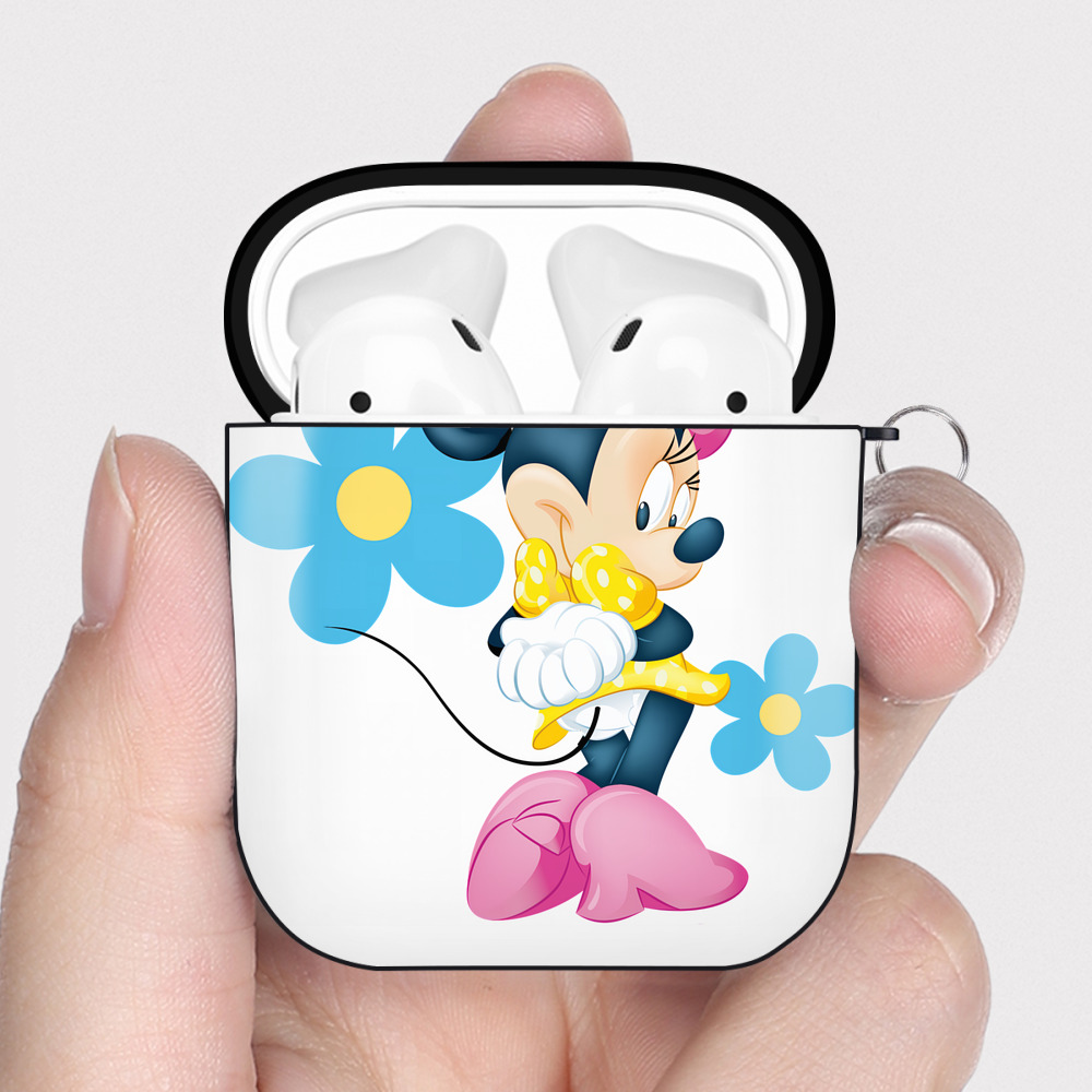 （画像用） ミッキーマウス Mickey Mouse AirPods 第2世代保護ケース ハードシェル ブラック 耐衝撃・防指紋・カラビナ付き