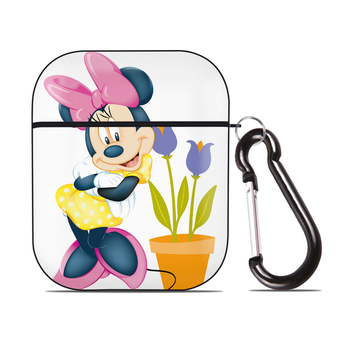 （画像用） ミッキーマウス Mickey Mouse AirPods 第2世代保護ケース ハードシェル ブラック 耐衝撃・防指紋・カラビナ付き