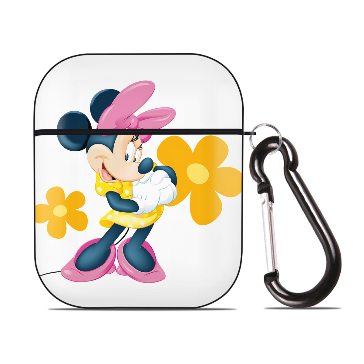 （画像用） ミッキーマウス Mickey Mouse AirPods 第2世代保護ケース ハードシェル ブラック 耐衝撃・防指紋・カラビナ付き