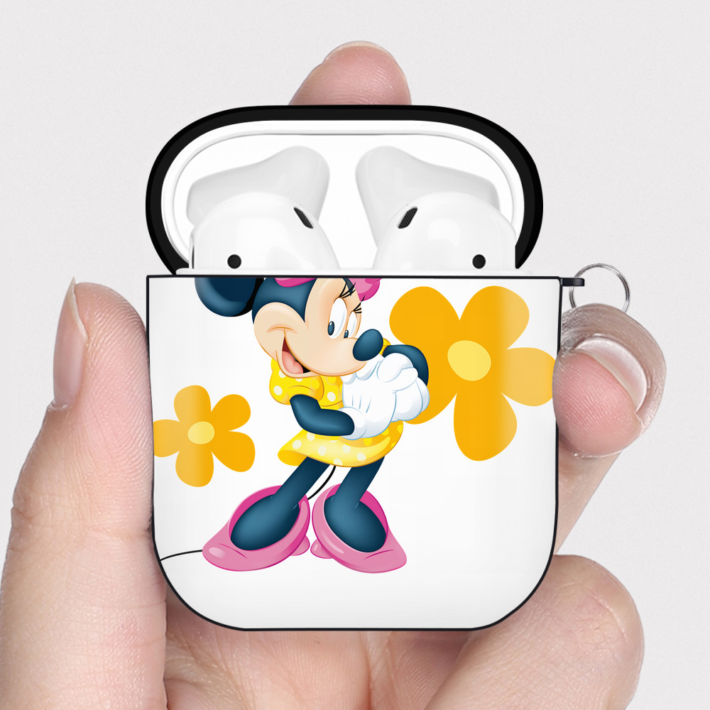 （画像用） ミッキーマウス Mickey Mouse AirPods 第2世代保護ケース ハードシェル ブラック 耐衝撃・防指紋・カラビナ付き