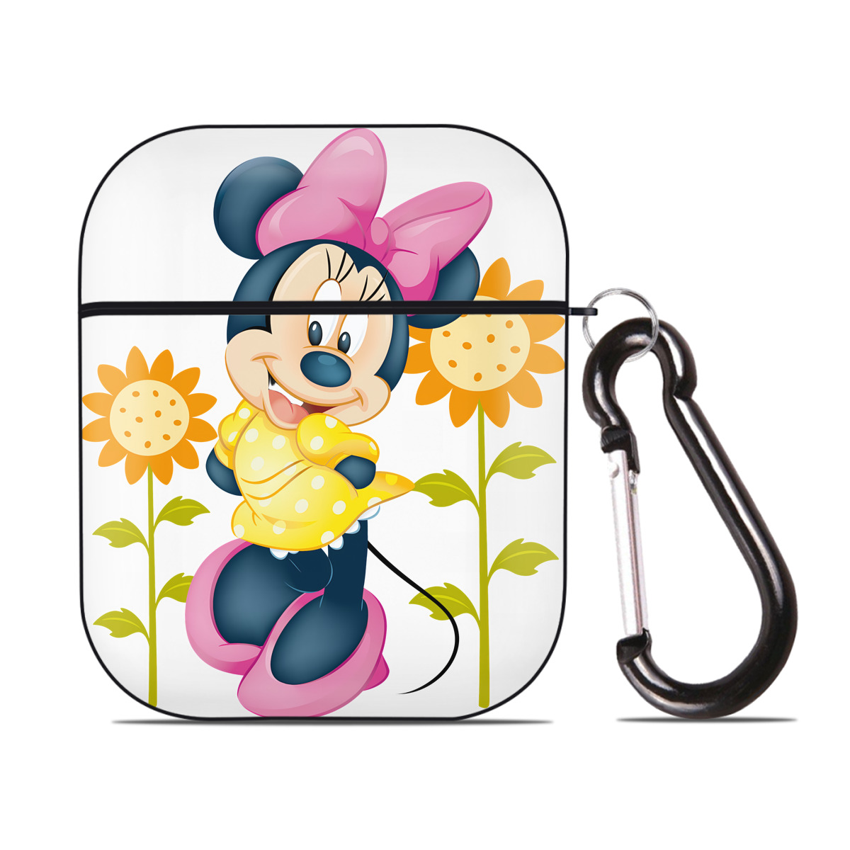 （画像用） ミッキーマウス Mickey Mouse AirPods 第2世代保護ケース ハードシェル ブラック 耐衝撃・防指紋・カラビナ付き