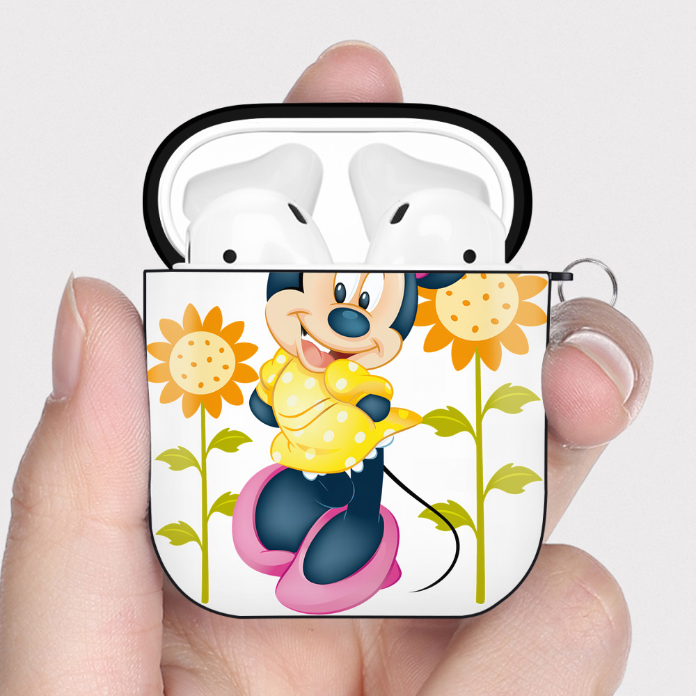 （画像用） ミッキーマウス Mickey Mouse AirPods 第2世代保護ケース ハードシェル ブラック 耐衝撃・防指紋・カラビナ付き