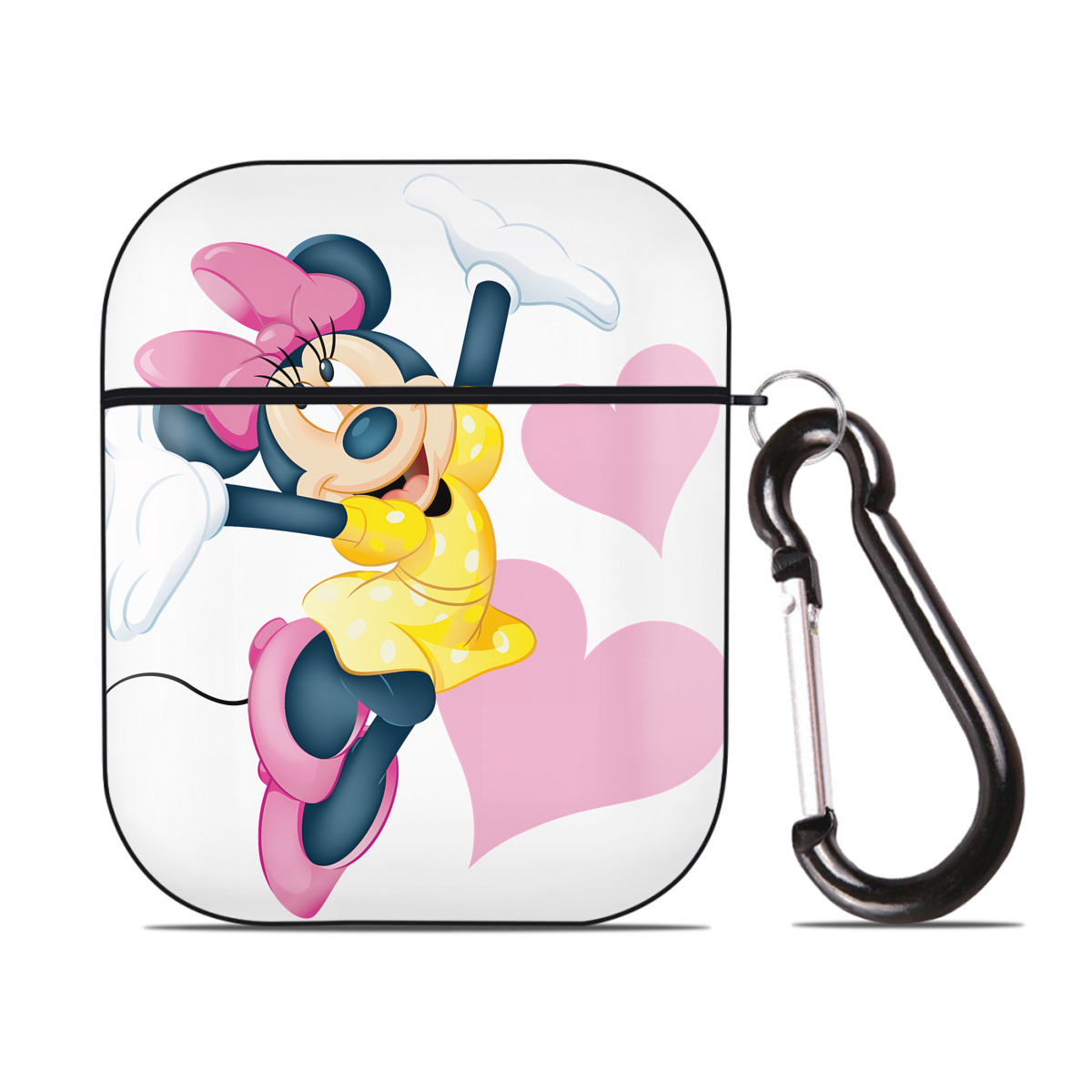（画像用） ミッキーマウス Mickey Mouse AirPods 第2世代保護ケース ハードシェル ブラック 耐衝撃・防指紋・カラビナ付き
