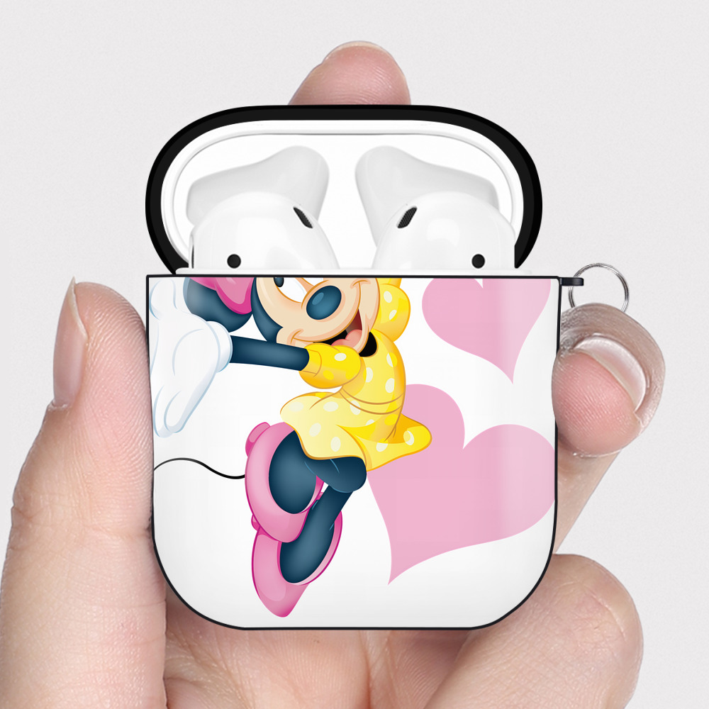 （画像用） ミッキーマウス Mickey Mouse AirPods 第2世代保護ケース ハードシェル ブラック 耐衝撃・防指紋・カラビナ付き